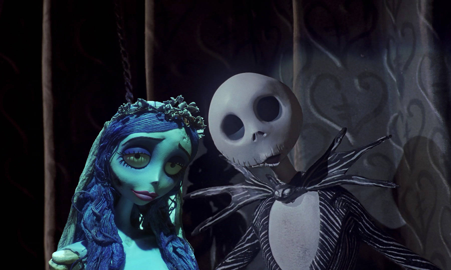Bibi wa Maiti na Jack Skellington Picha ya Ukuta