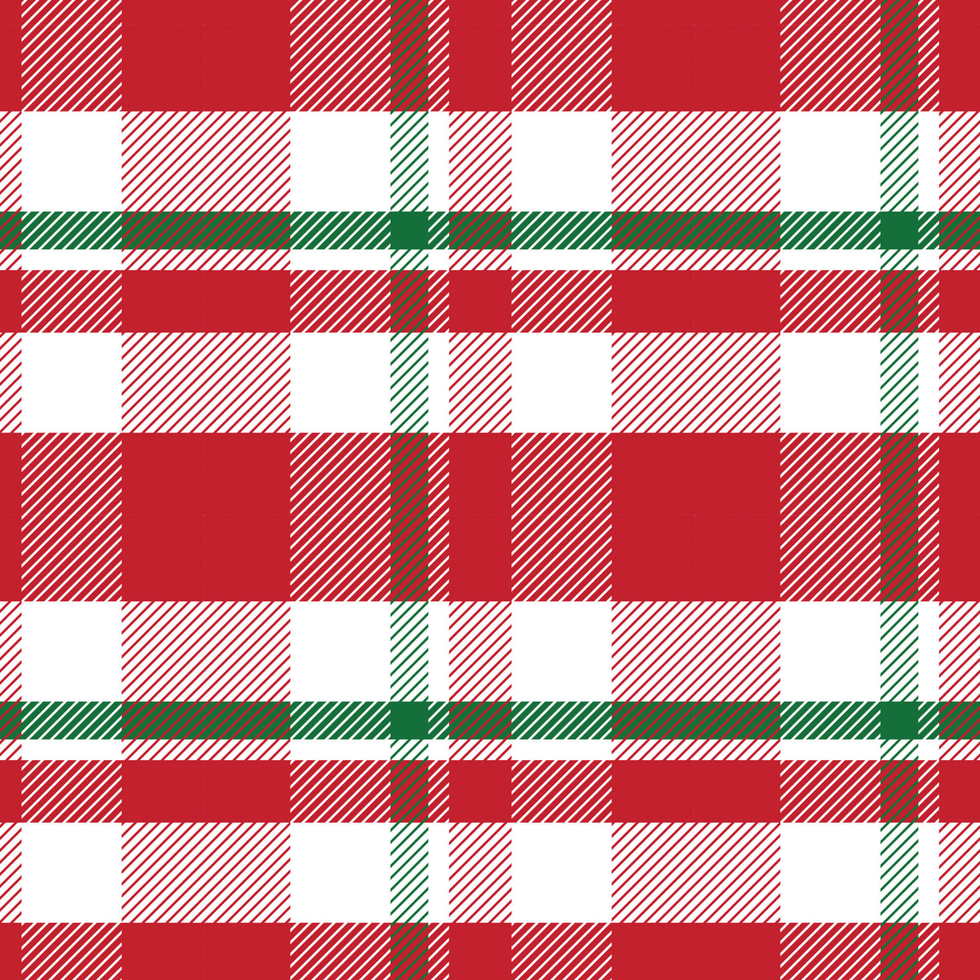 Big Red, Green And White Pattern Christmas Plaid Background Picha ya Ukuta