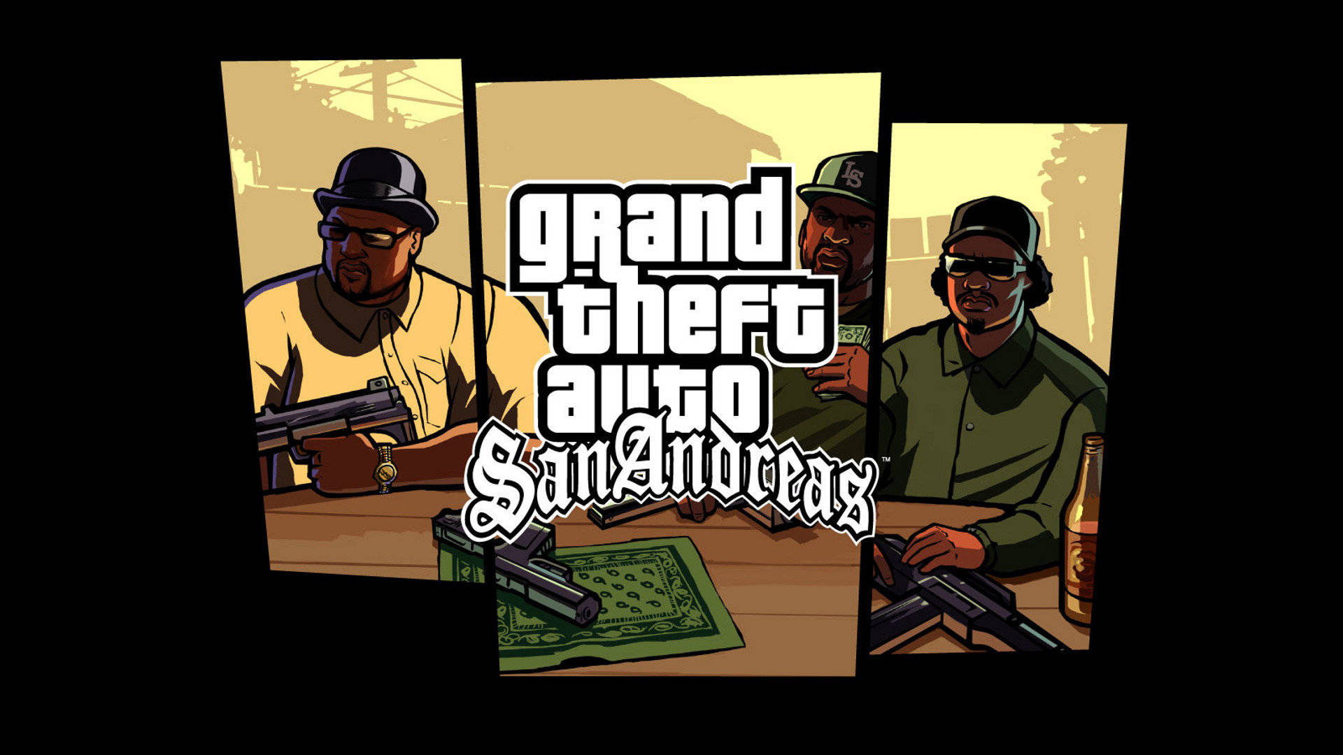 Big Smoke, Ryder na Sweet wenye ubora wa 4K kutoka GTA SA Picha ya Ukuta