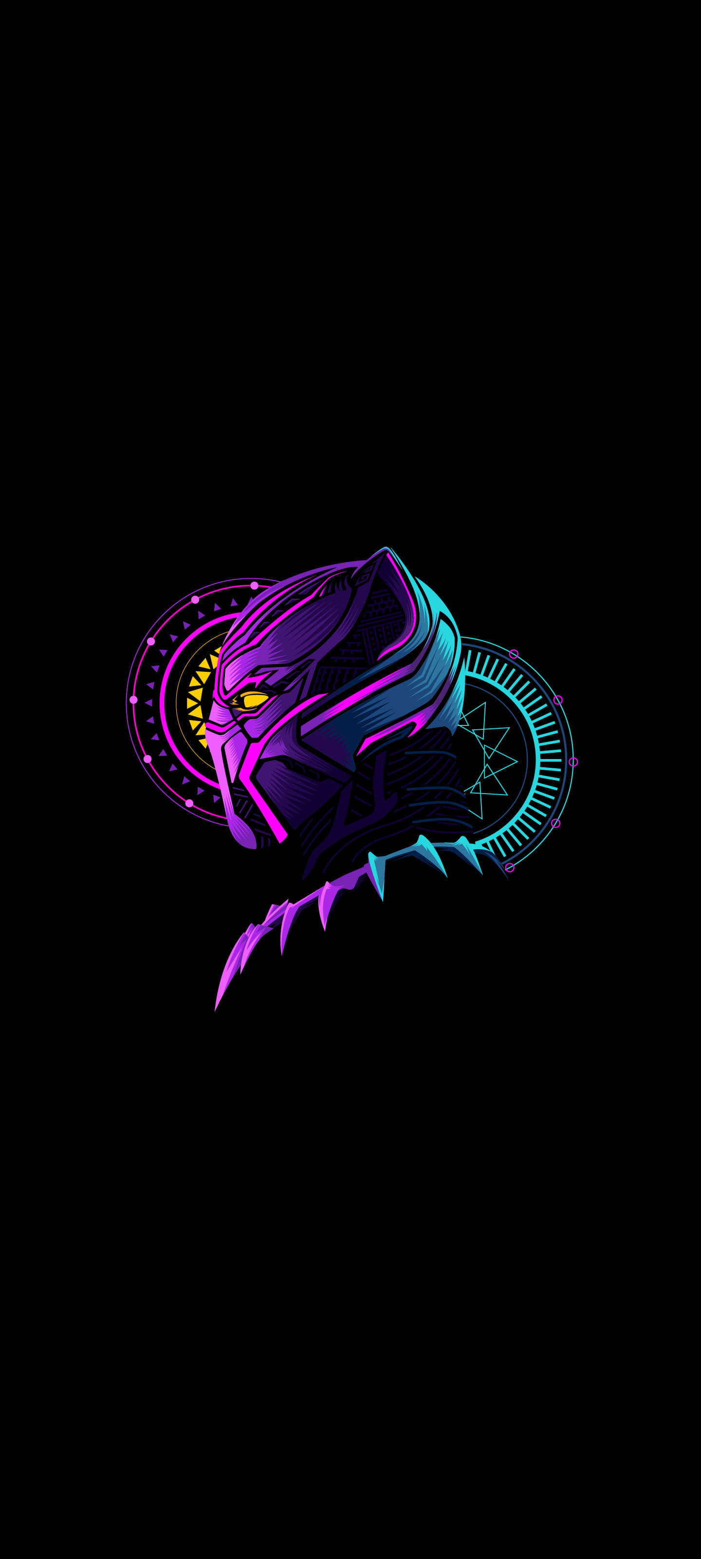 Black AMOLED Black Panther Picha ya Ukuta