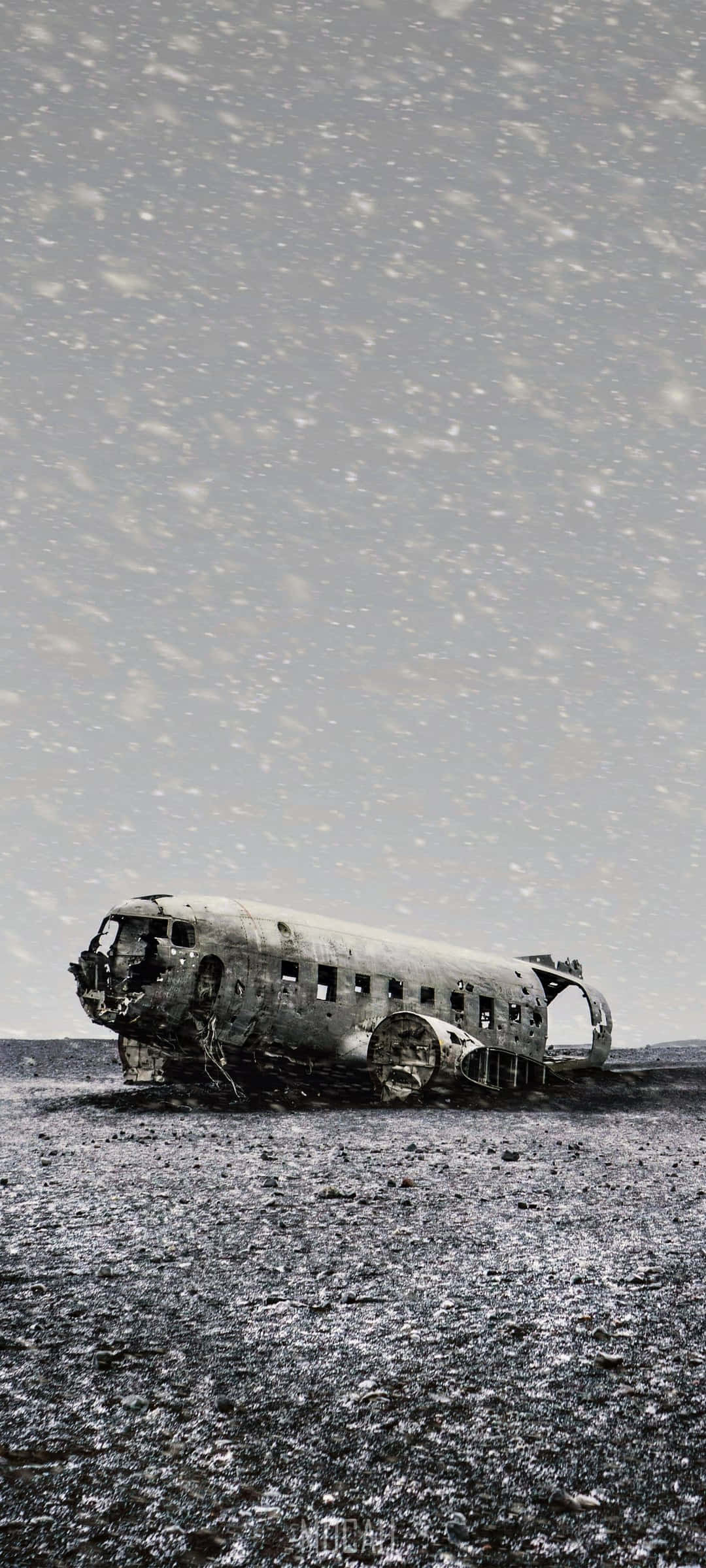 Black And White Crashed Airplane Android Plane Background Picha ya Ukuta