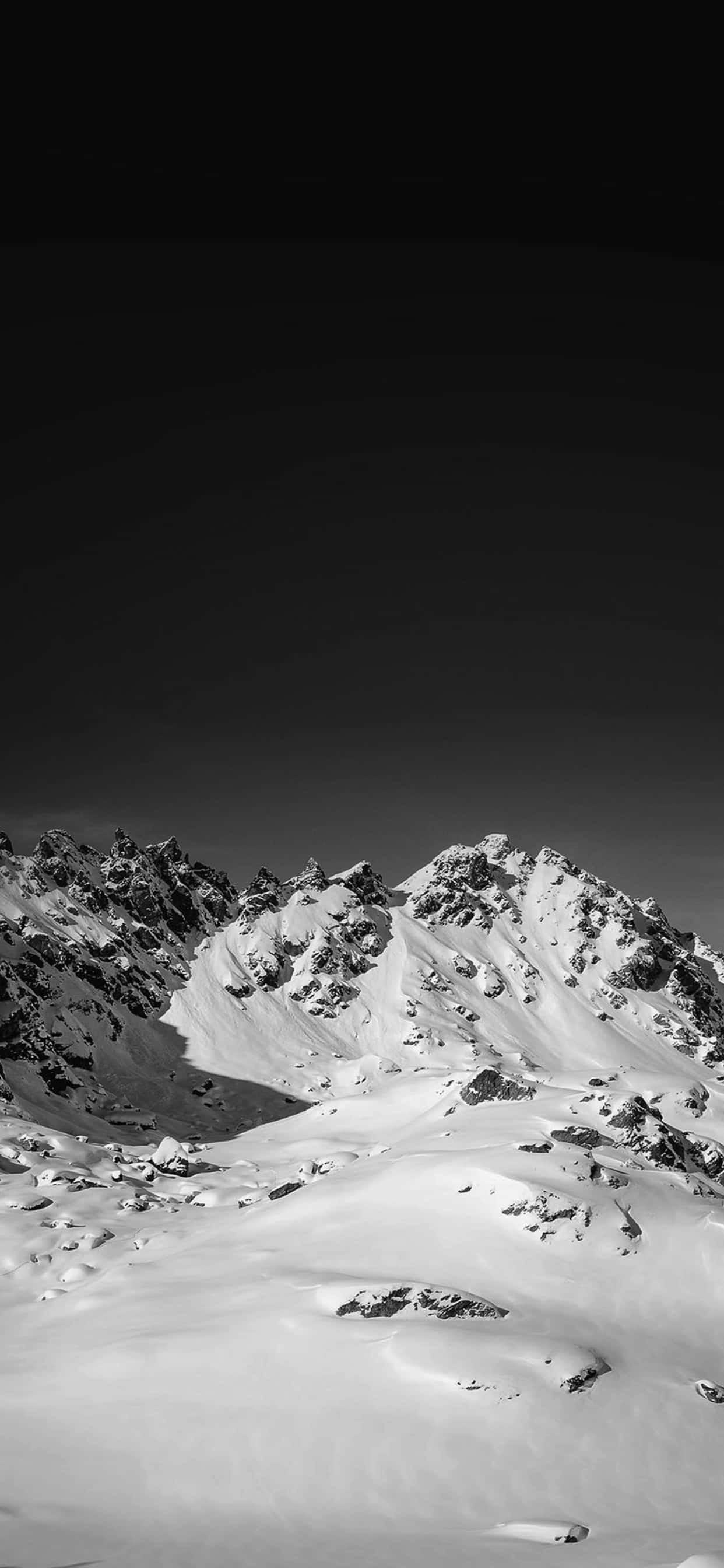 Black And White Mountain iPhone XS Max Winter Background Picha ya Ukuta