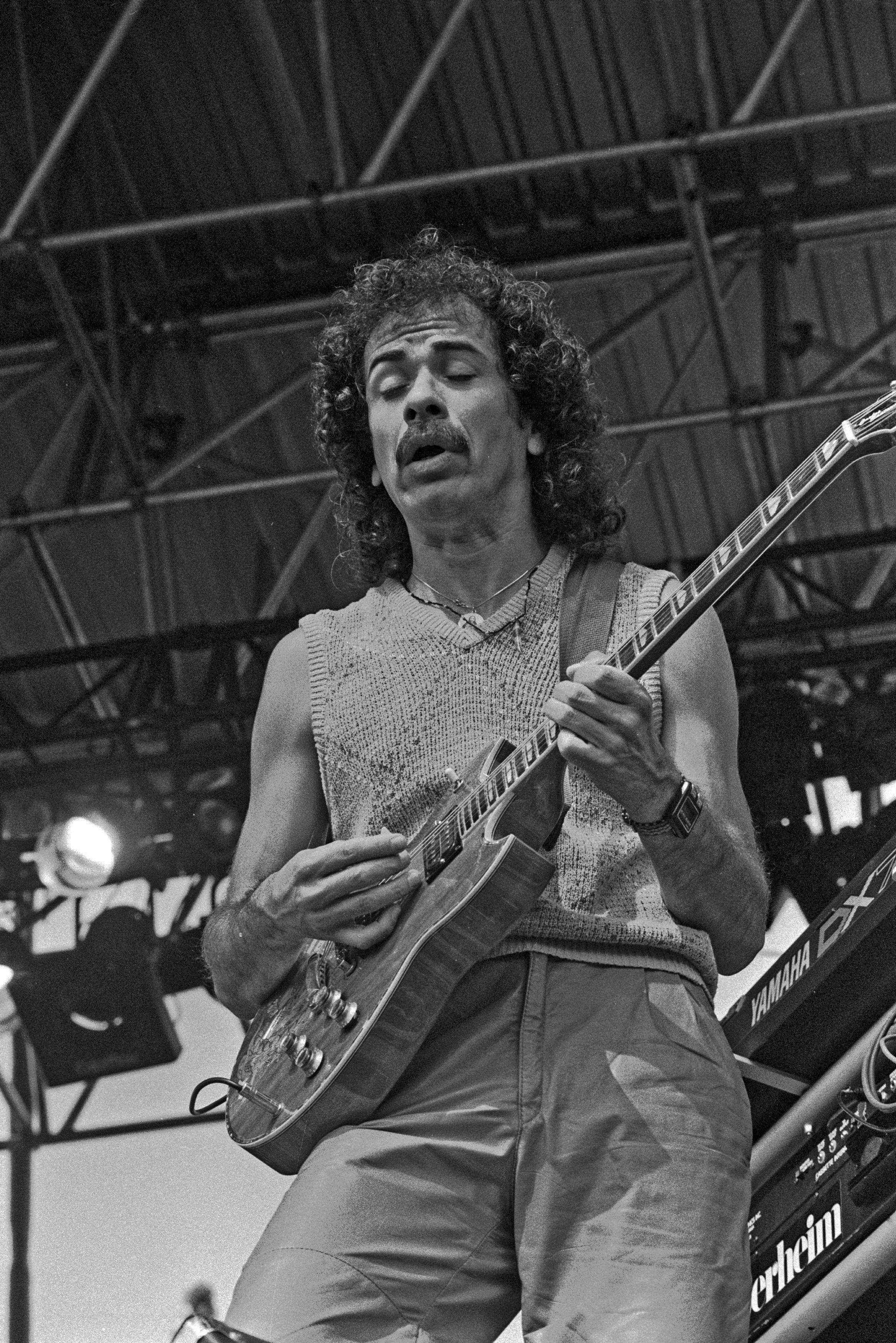 Black And White Photograph Carlos Santana Picha ya Ukuta