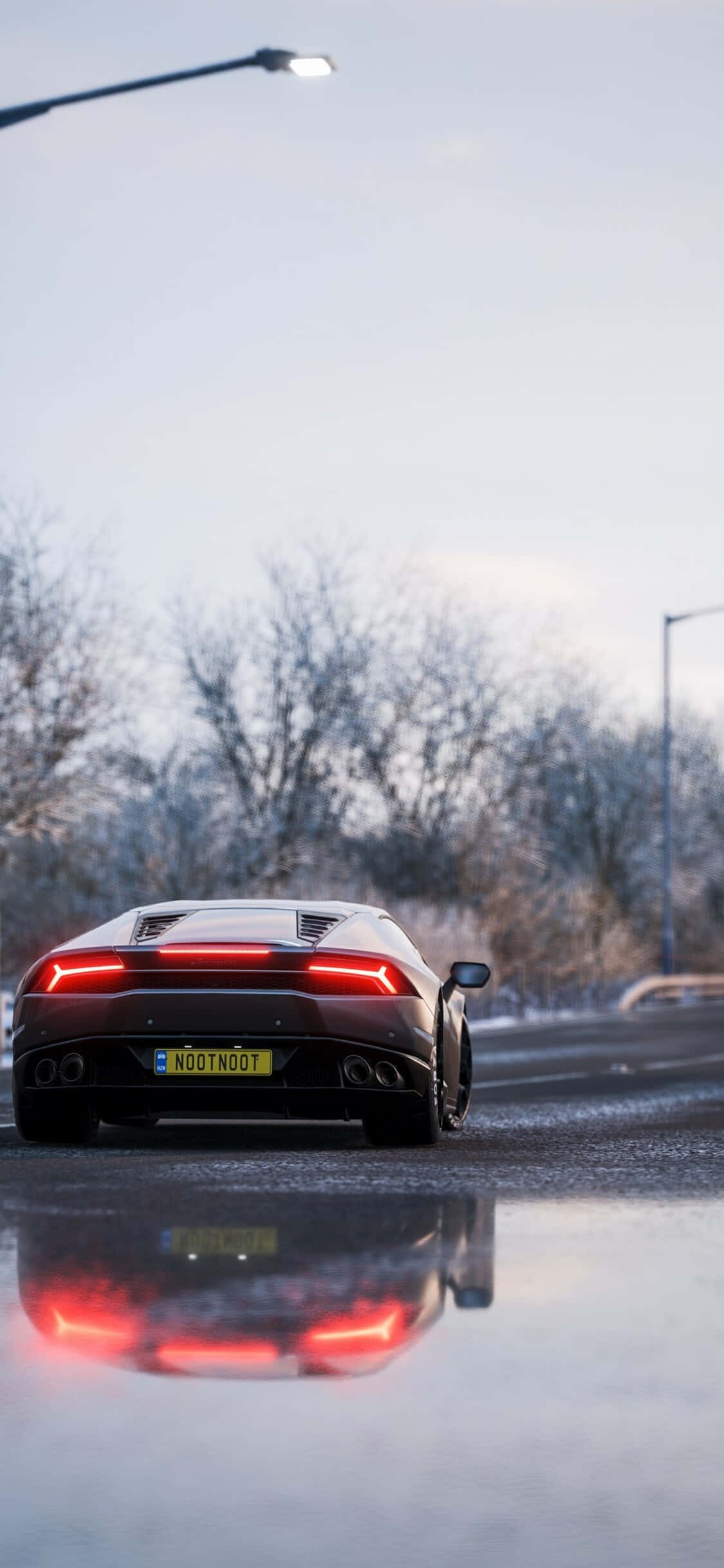 Black Lamborghini Huracan iPhone X Forza Motorsport 7 Background Picha ya Ukuta