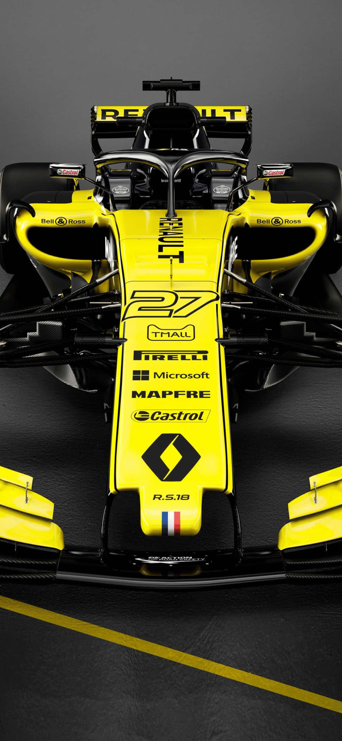 Black & Yellow iPhone Xs F1 2018 Background Picha ya Ukuta