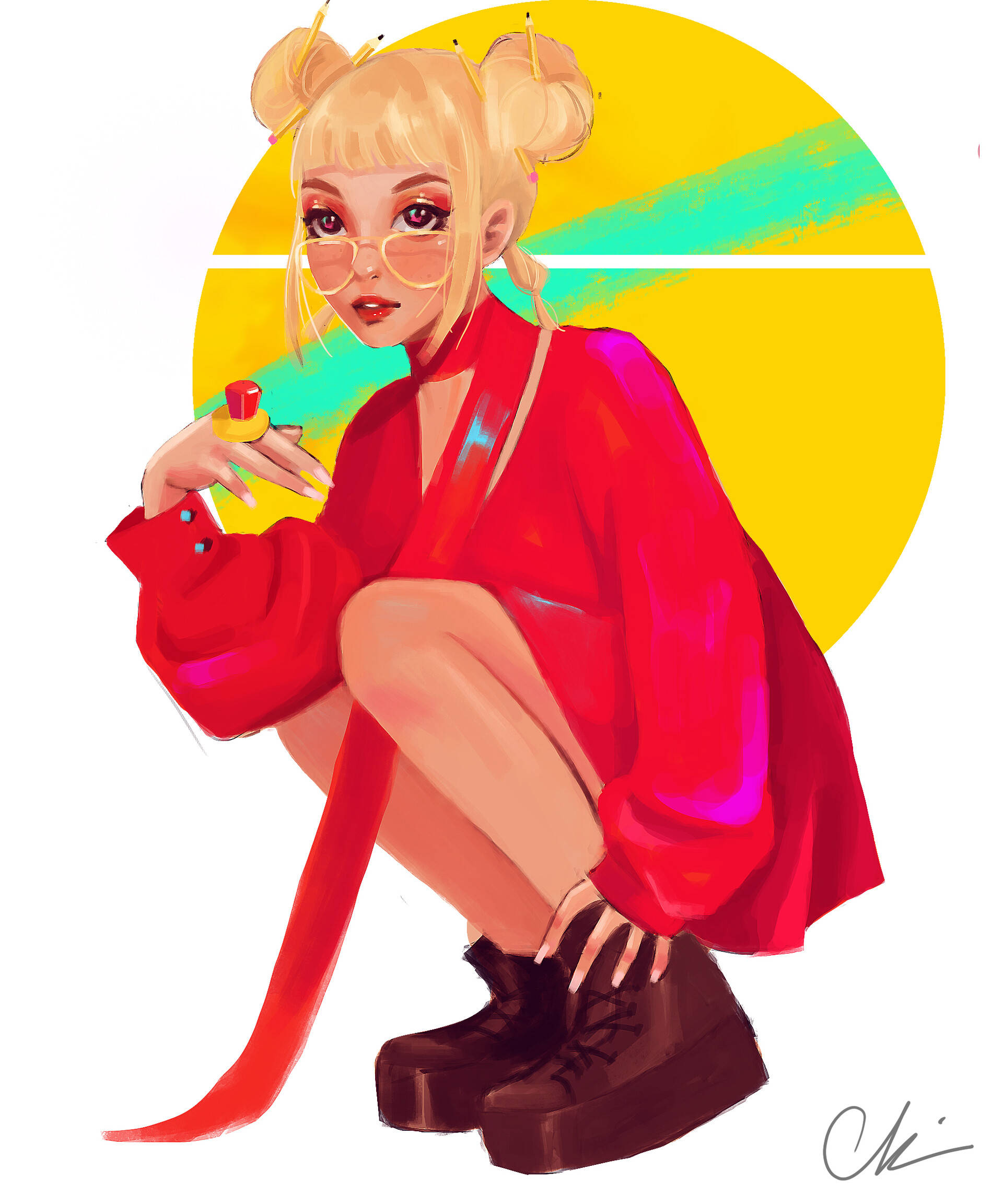 Blonde Doja Cat Fan Art Picha ya Ukuta