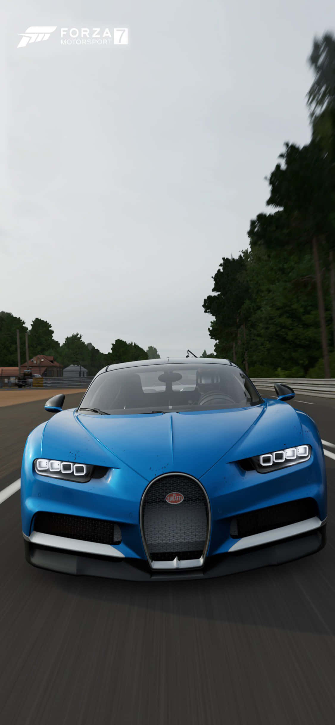 Blue Bugatti Chiron iPhone X Forza Motorsport 7 Background Picha ya Ukuta