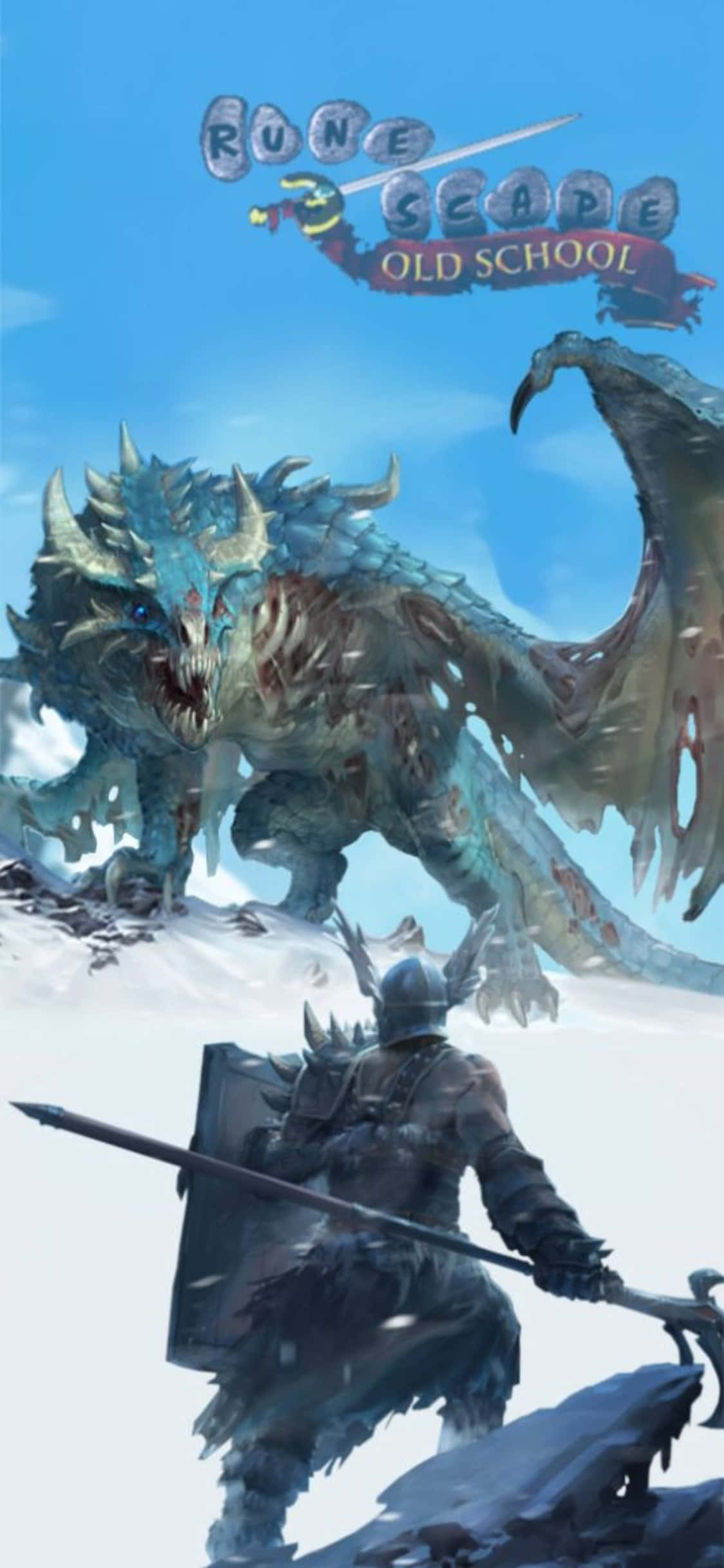 Blue Dragon iPhone X Runescape Oldschool Latar Picha ya Ukuta