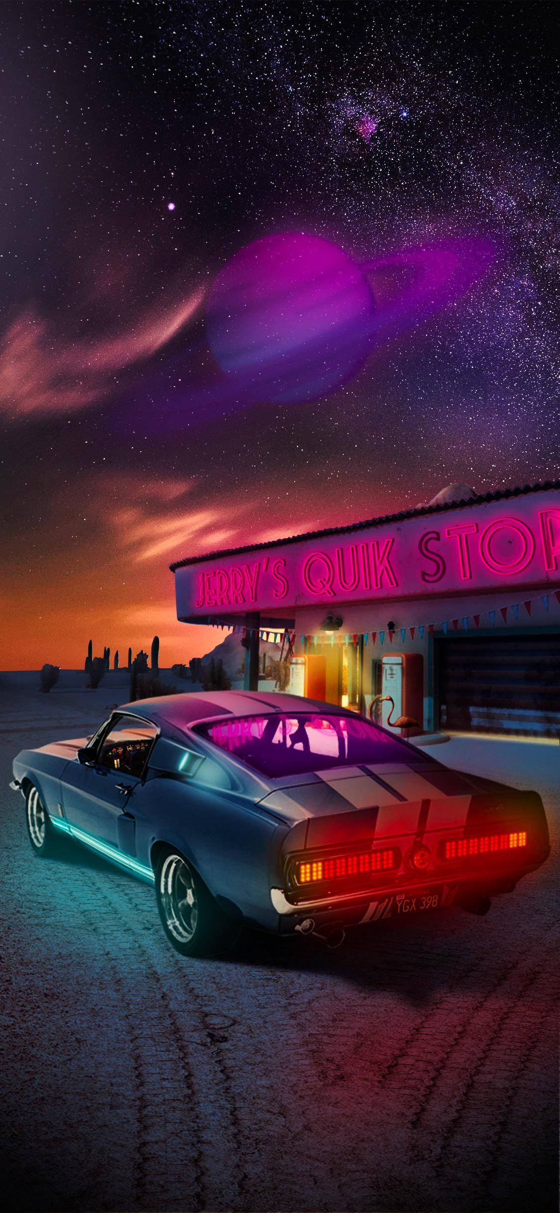 Blue Shelby Mustang Car iPhone Picha ya Ukuta