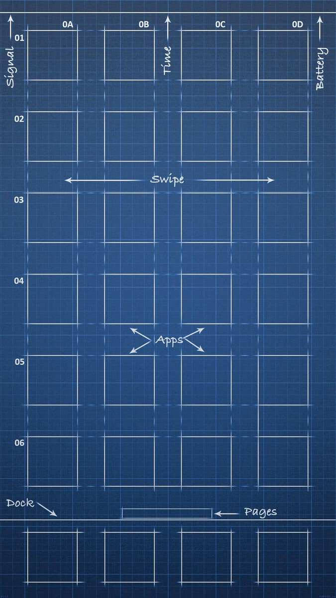 Blueprint iPhone SE Picha ya Ukuta