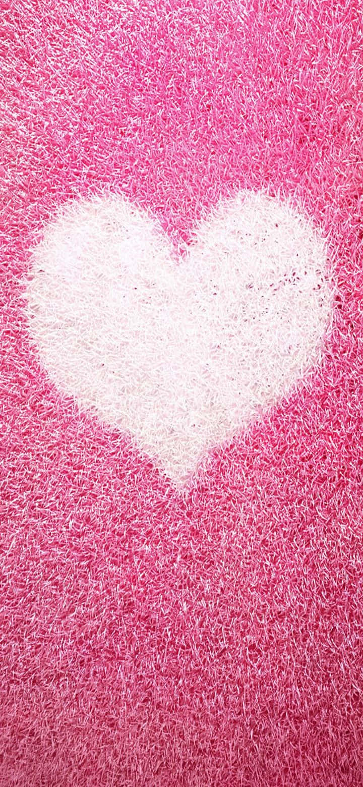 Blushing Love - Mandhari ya Pink Heart ya Kupendeza Picha ya Ukuta