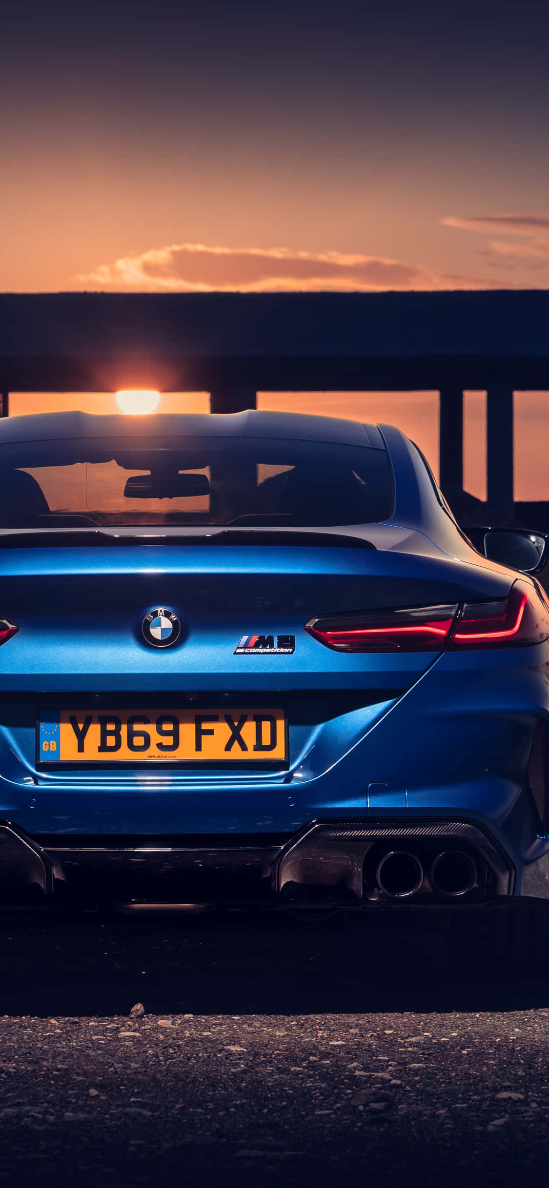 BMW Kibao Metallic Blue M8 Picha ya Ukuta