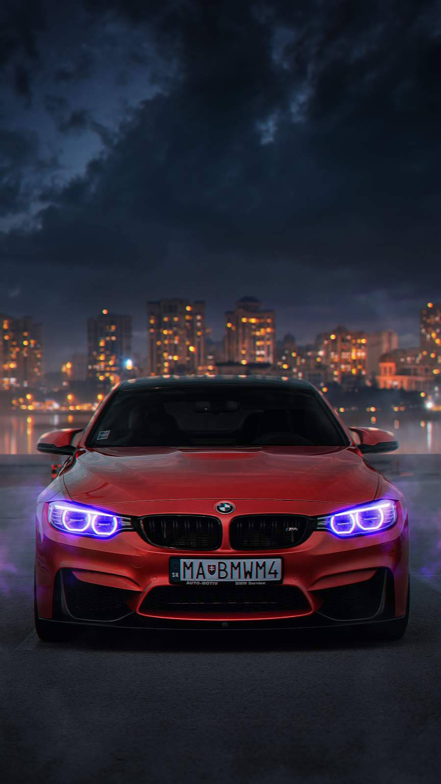 BMW M4 Mandhari ya Jiji iPhone Gari Picha ya Ukuta