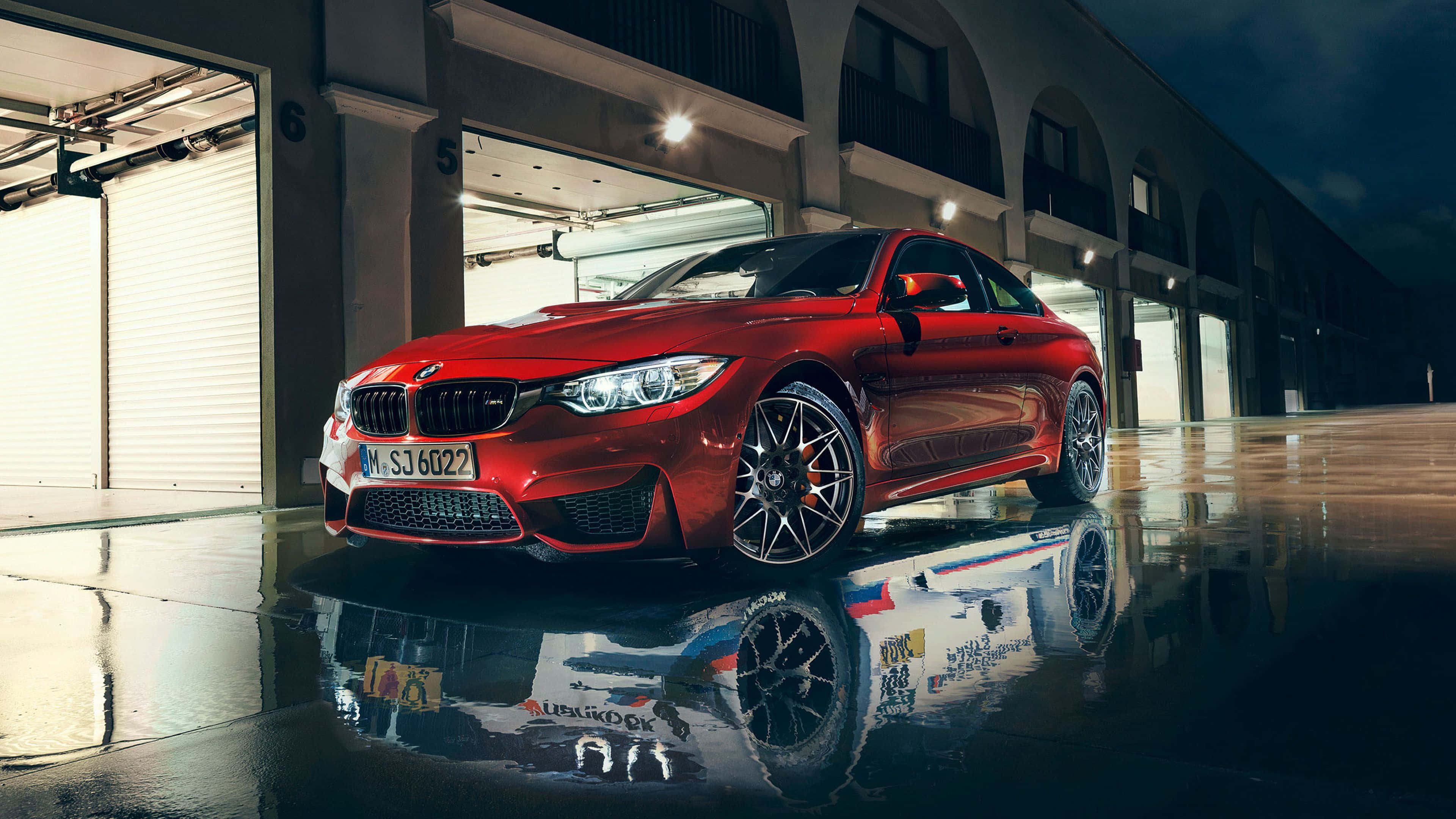 BMW Nyekundu Nyeupe Baridi Picha ya Ukuta