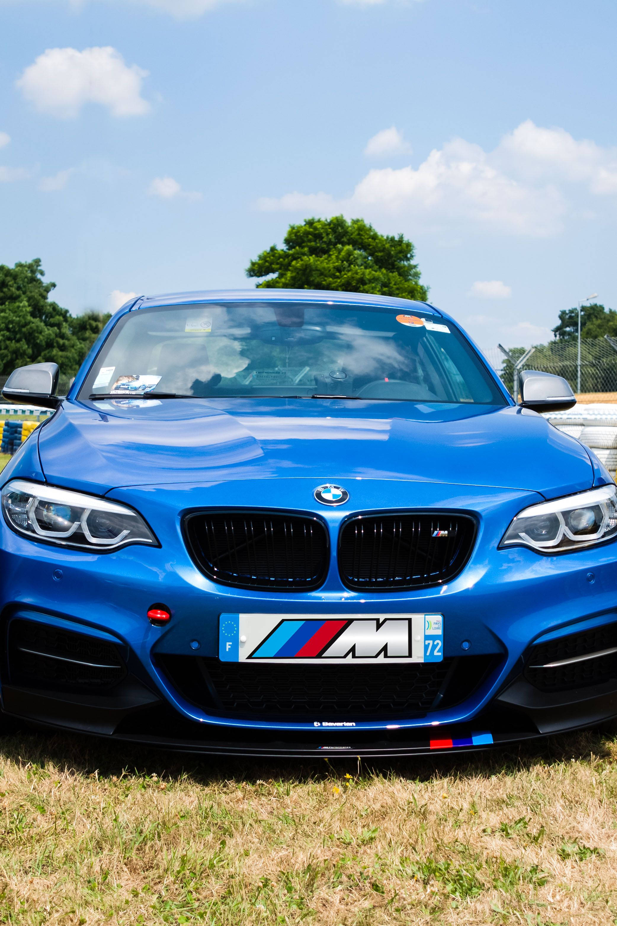 BMW ya Bluu ya Kupendeza kwenye Mwendo wa Kinyama Picha ya Ukuta