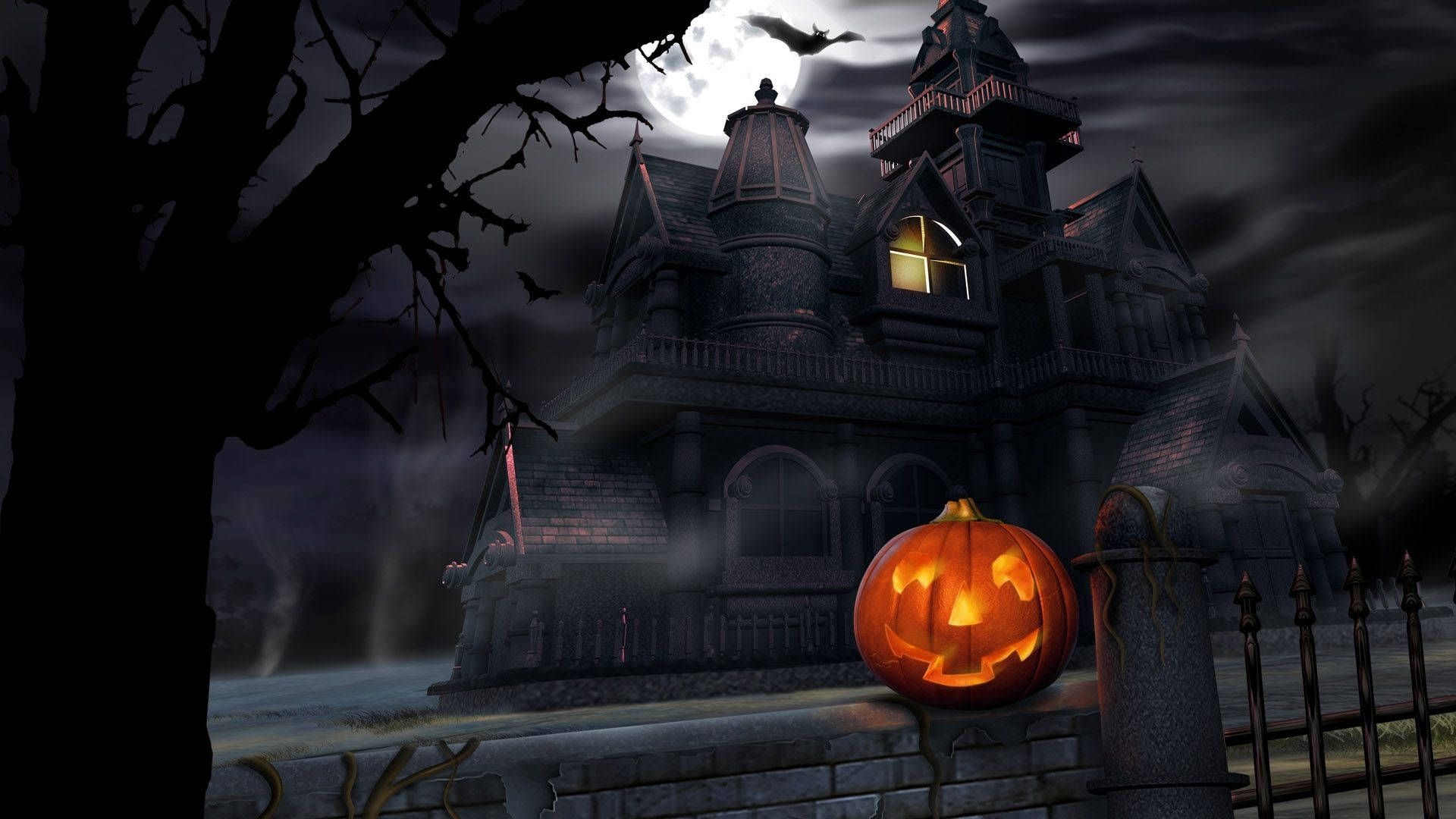 Boga Nje Katika Katuni ya Halloween Picha ya Ukuta