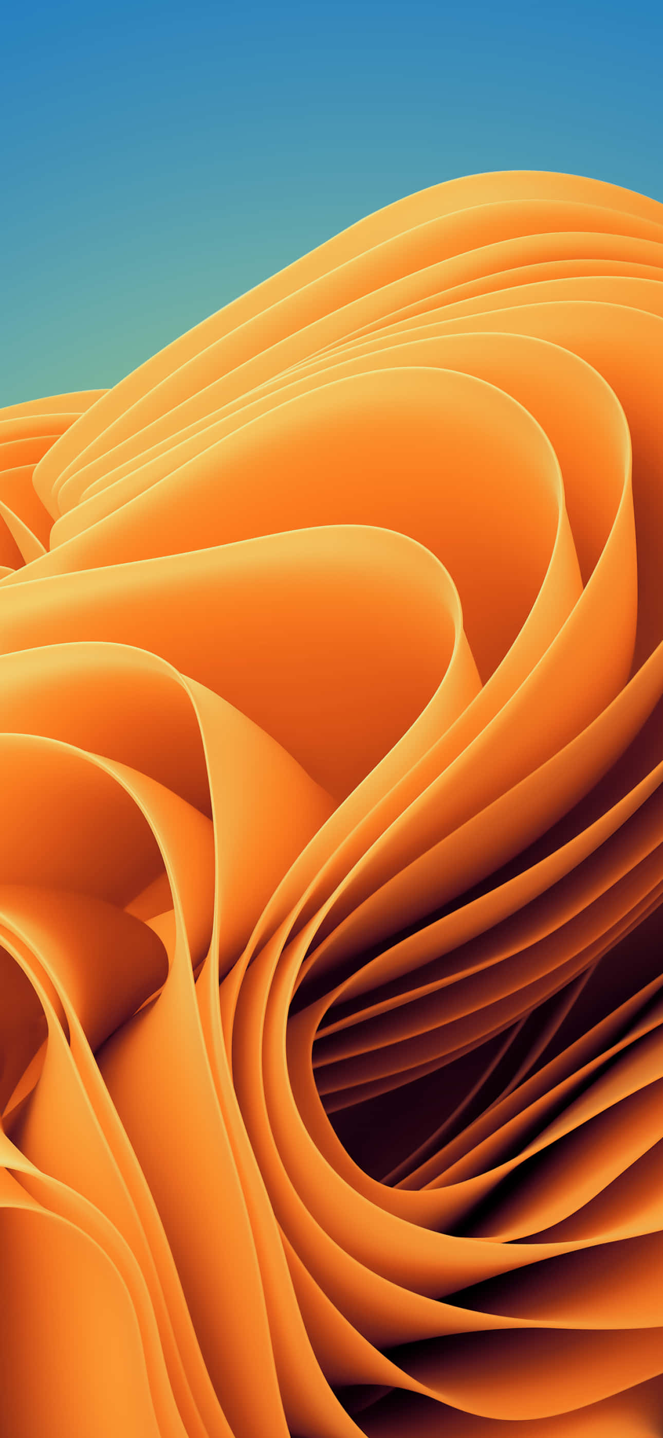 Bold & Bright Blue na Orange Color Block Picha ya Ukuta