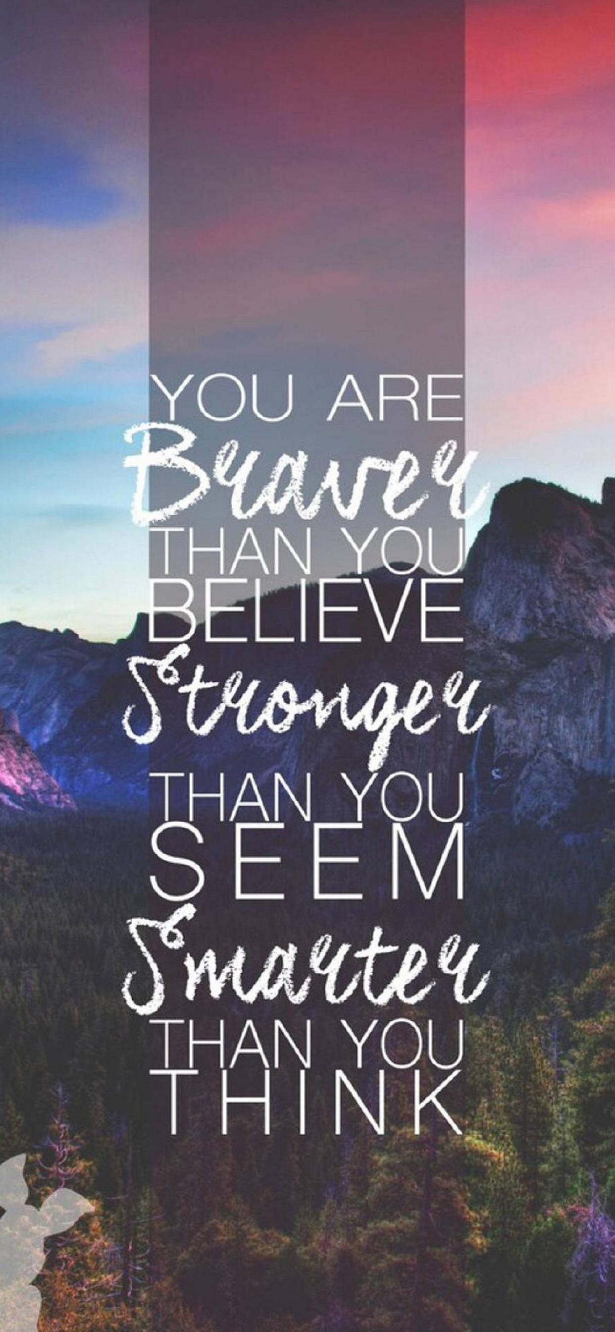 Bold Stronger Smarter Motivational iPhone Picha ya Ukuta
