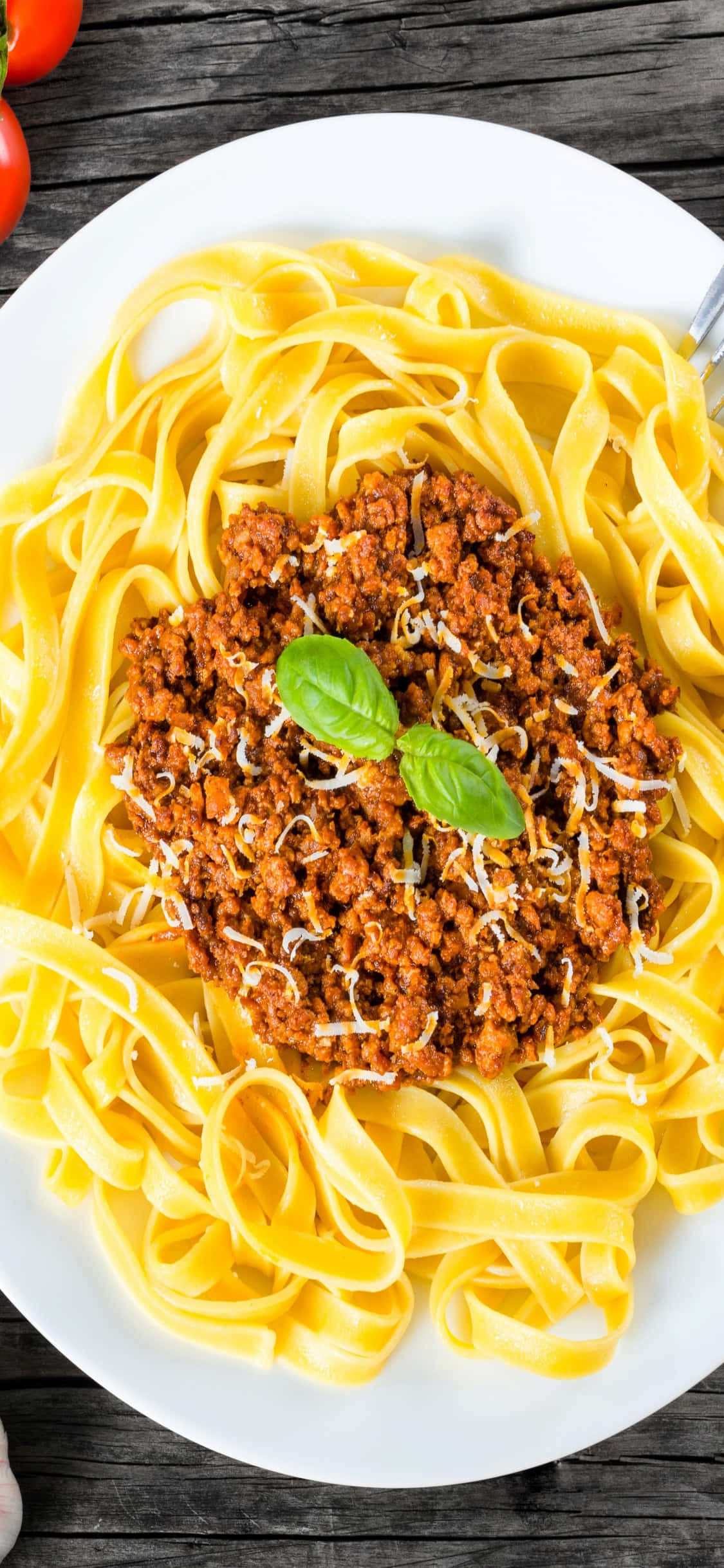 Bolognese Pasta Dish iPhone X Pasta Background Picha ya Ukuta