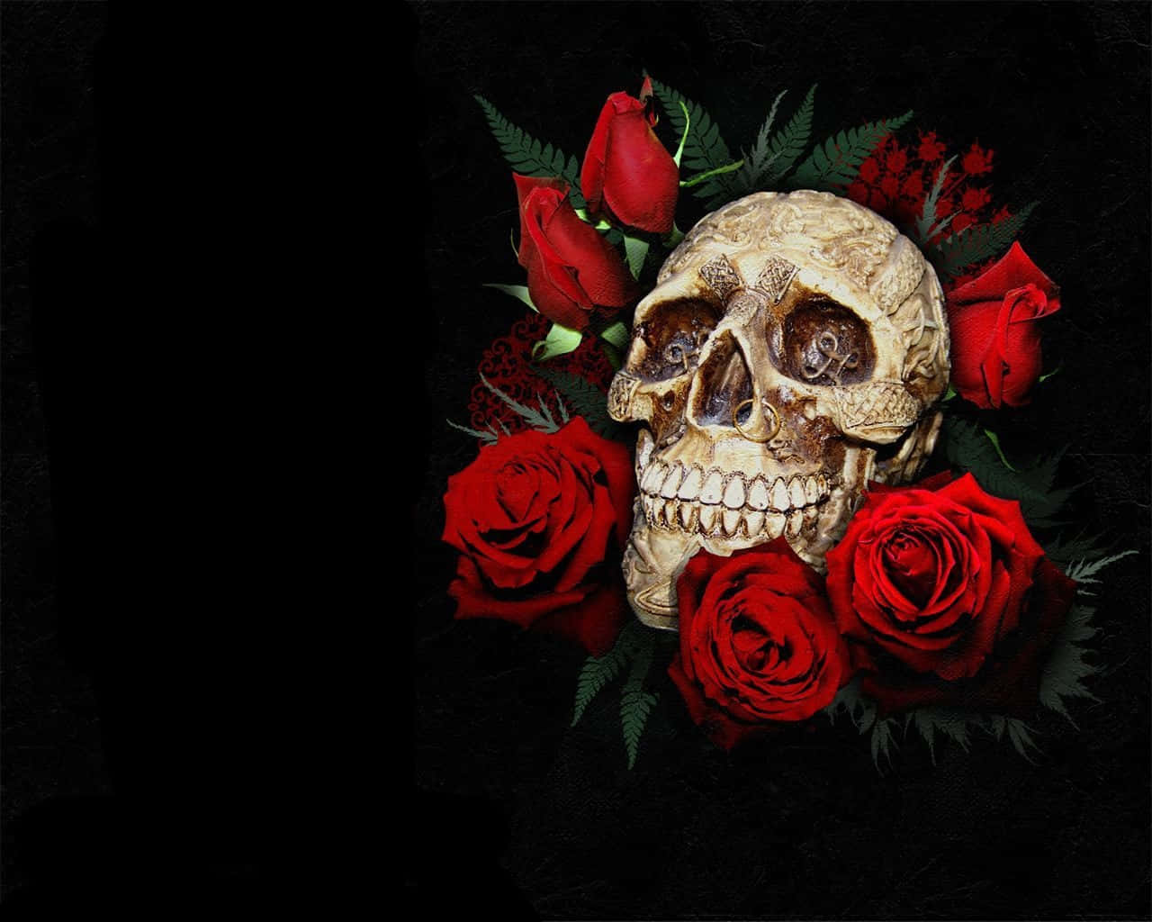 Bouquet Ya Mafuvu Na Maua Ya Waridi Picha ya Ukuta