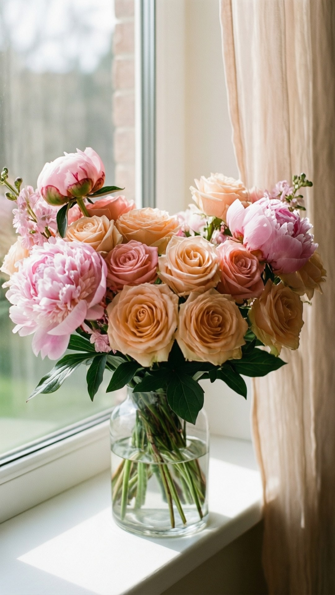 Bouquet ya Pastel laini Picha ya Ukuta