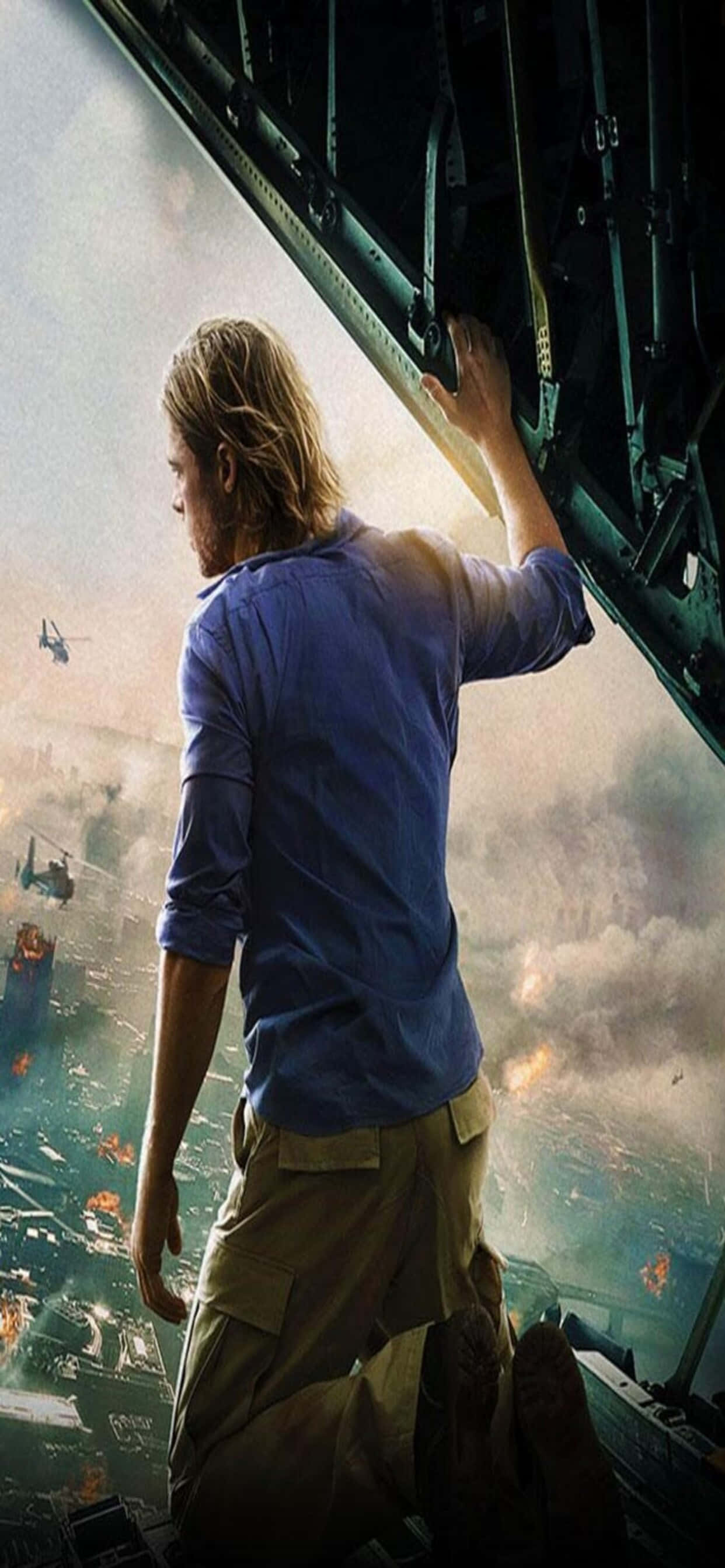 Brad Pitt Still iPhone XS Max World War Z Background Picha ya Ukuta