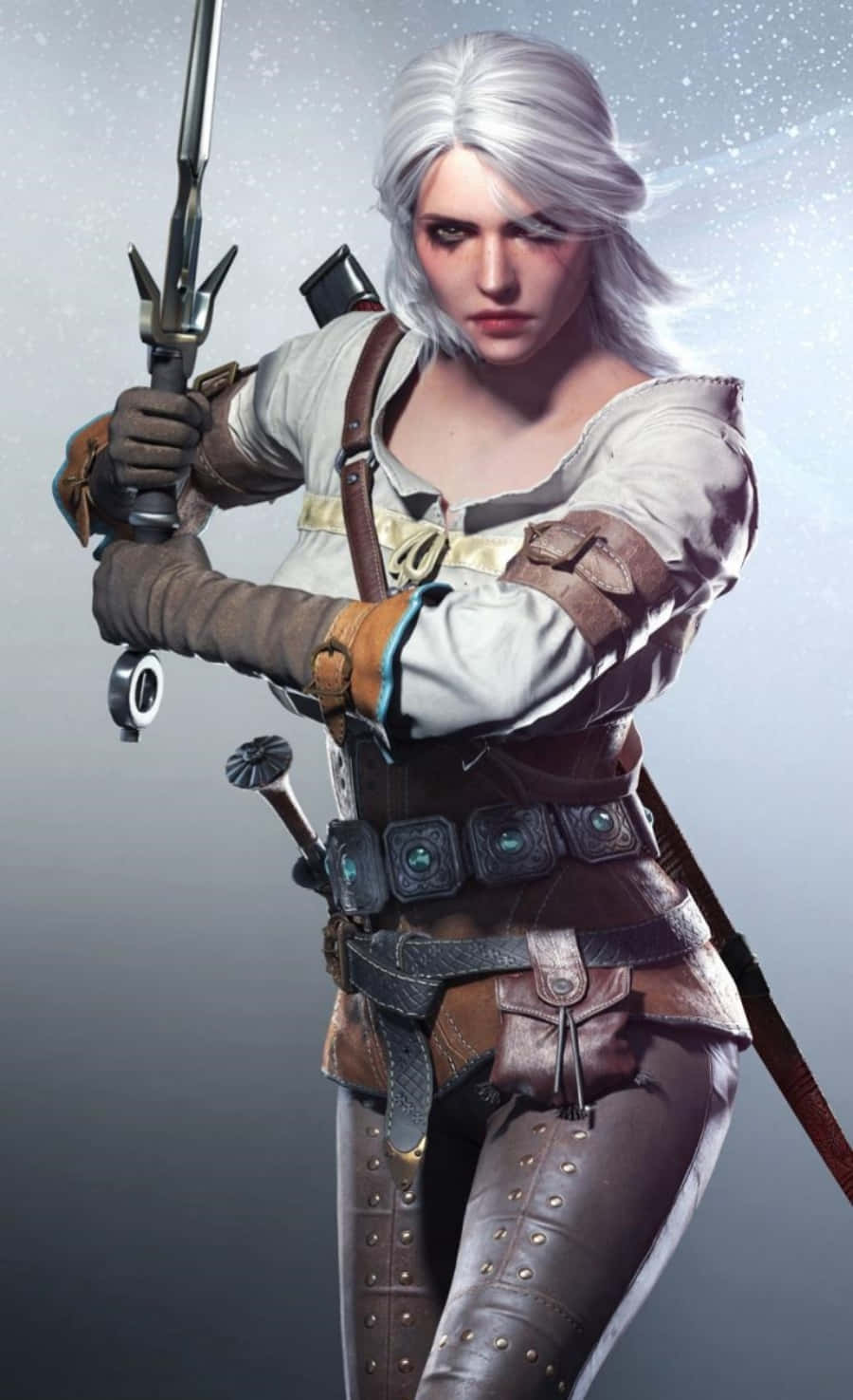 Brave Ciri With Sword Witcher 3 Phone Picha ya Ukuta