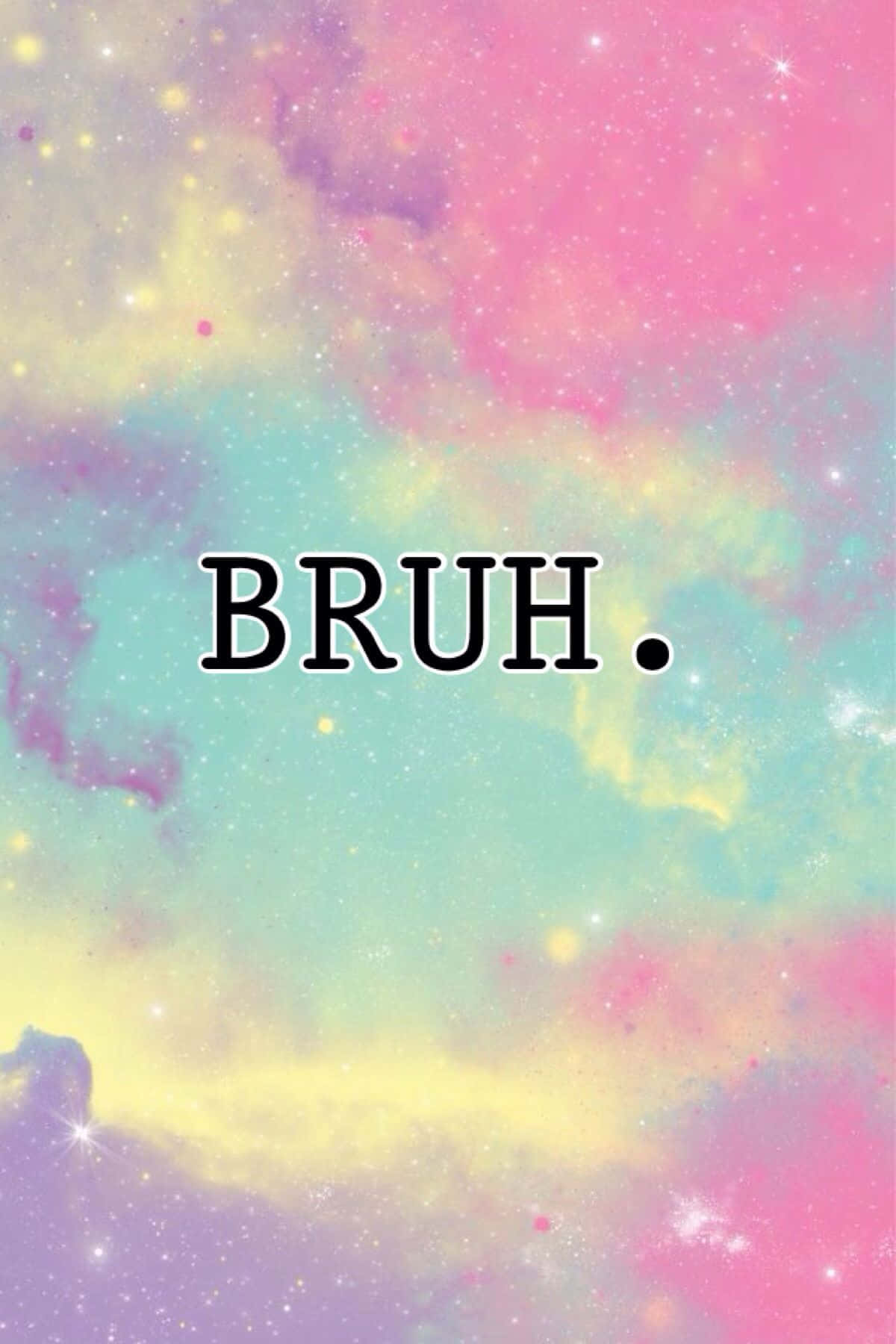 Bruh Reaction With Colorful Pastel Background Picha ya Ukuta