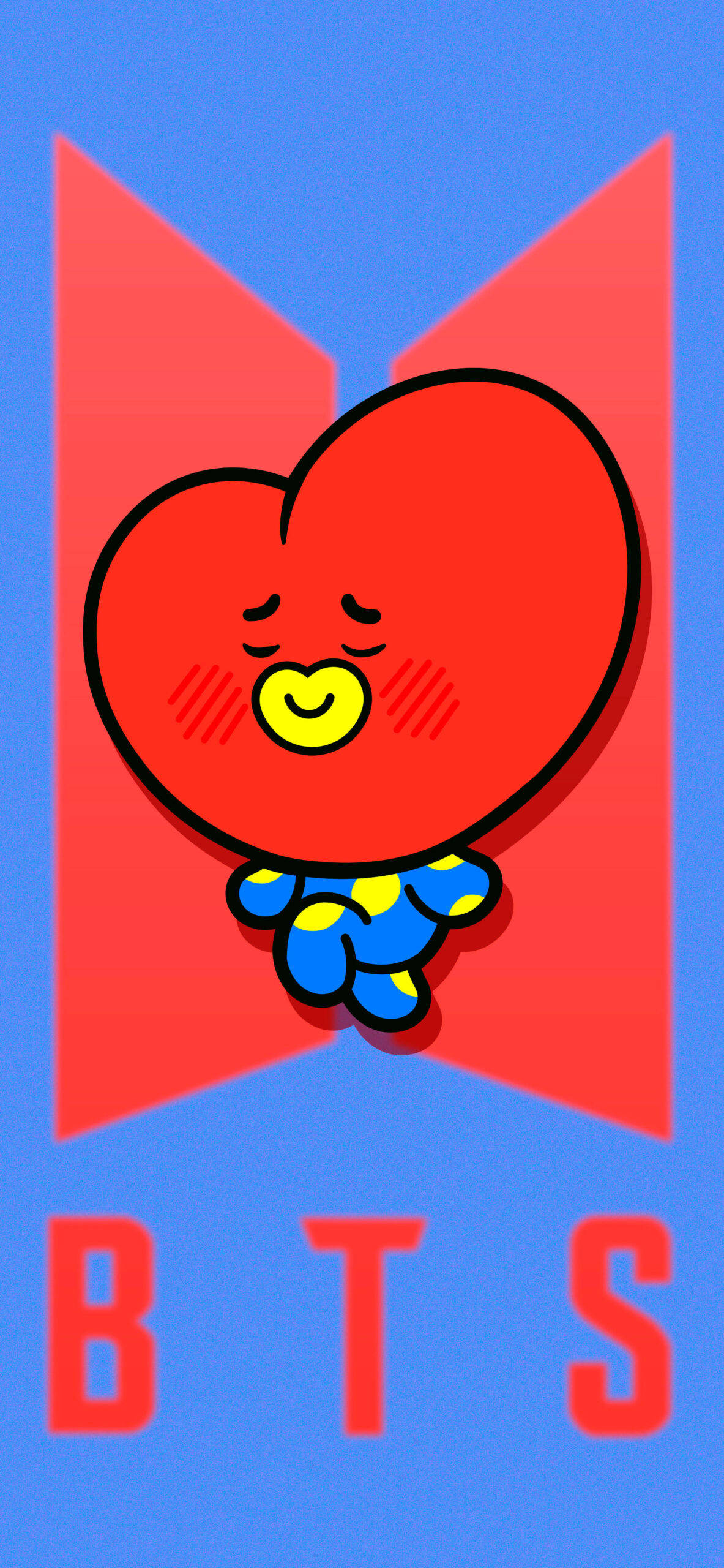 BT21 Tata Juu ya BTS Logo Picha ya Ukuta