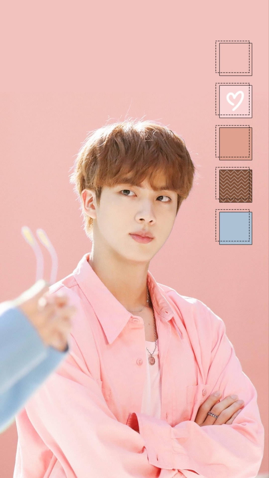 BTS Aesthetic Jin Mwenye Mwonekano wa Dunia Picha ya Ukuta
