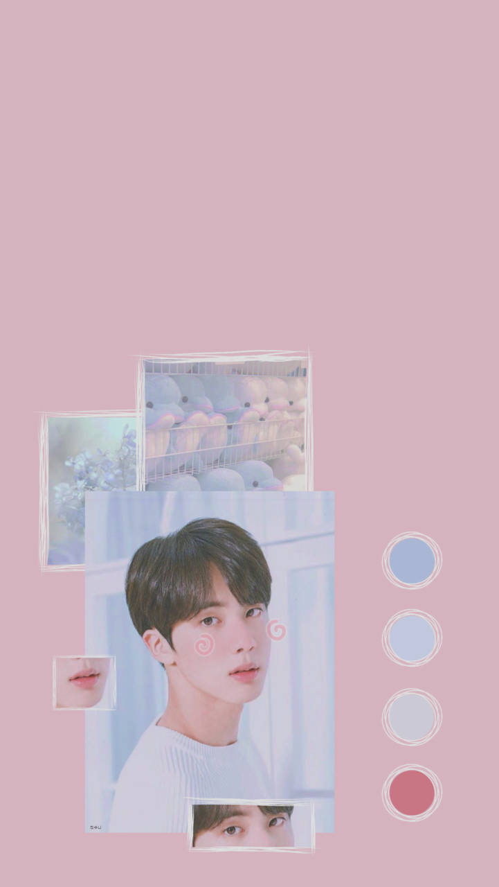 BTS Aesthetic Jin Pink Picha ya Ukuta