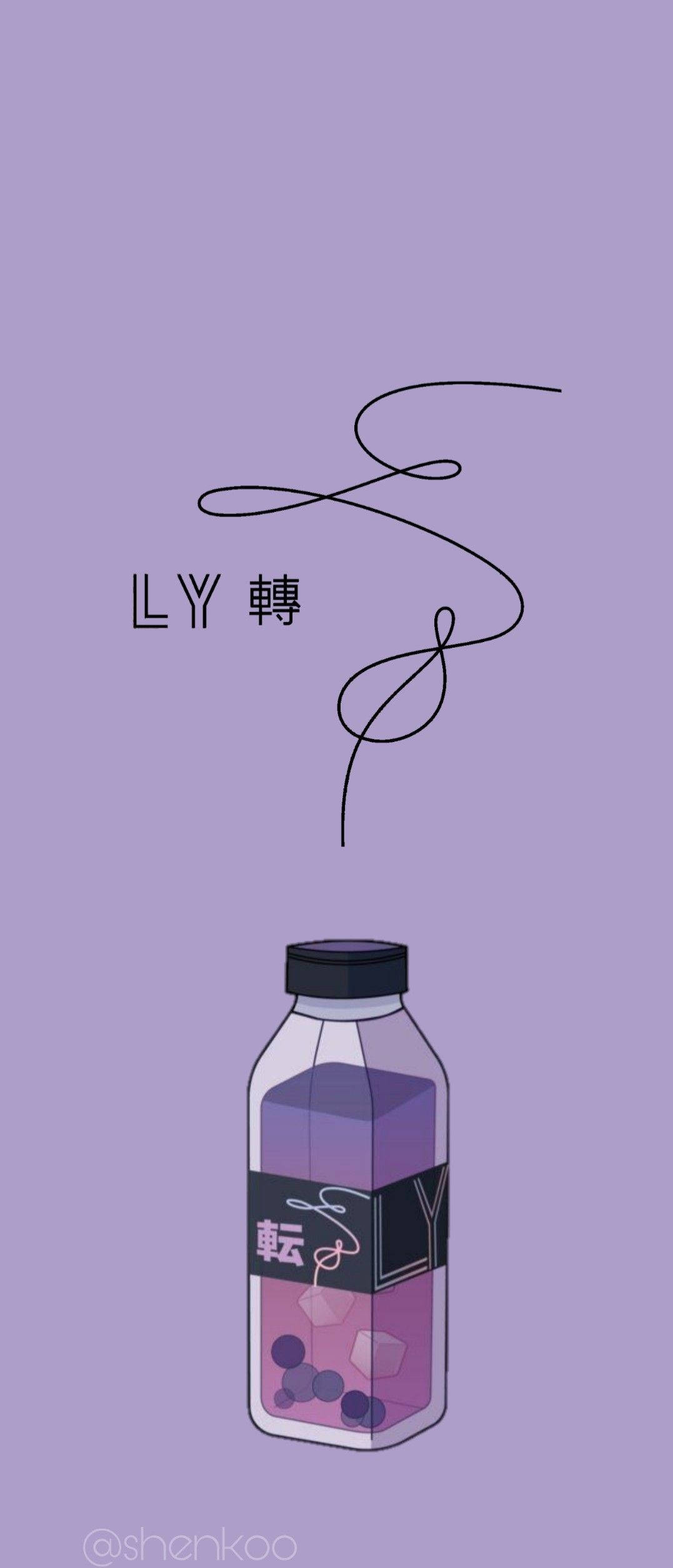 BTS Aesthetic Love Yourself Zambarau Picha ya Ukuta