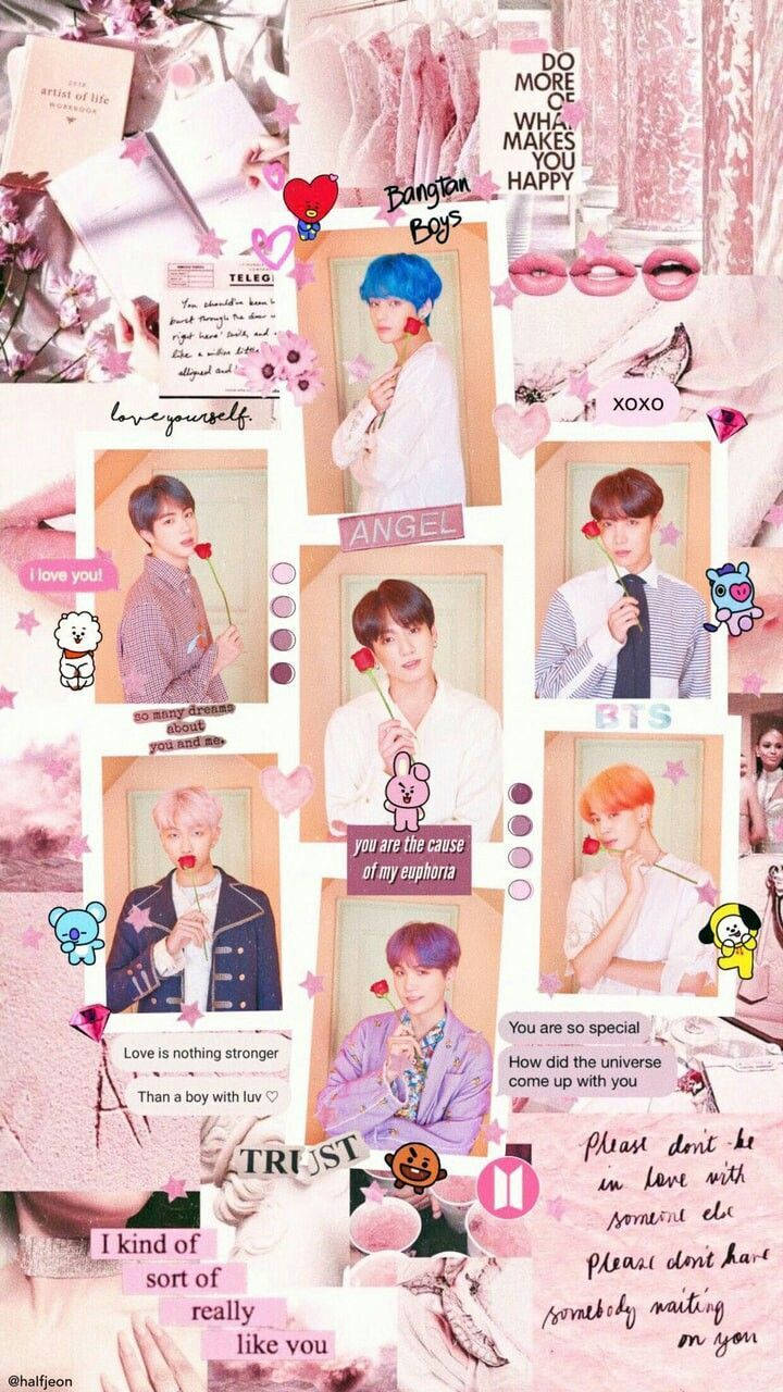 BTS Aesthetic Wanachama Na Rose Picha ya Ukuta