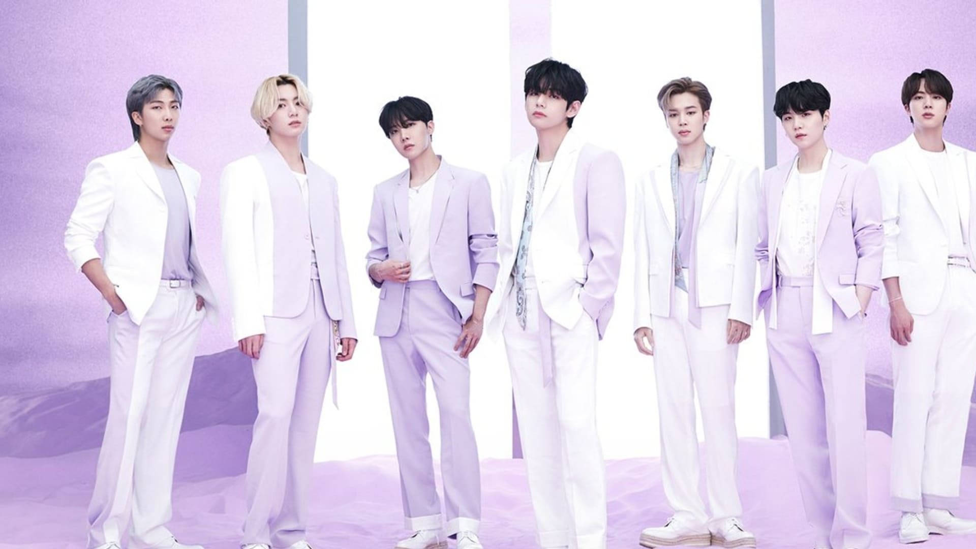 BTS K-Pop Zambarau Pasteli Picha ya Ukuta