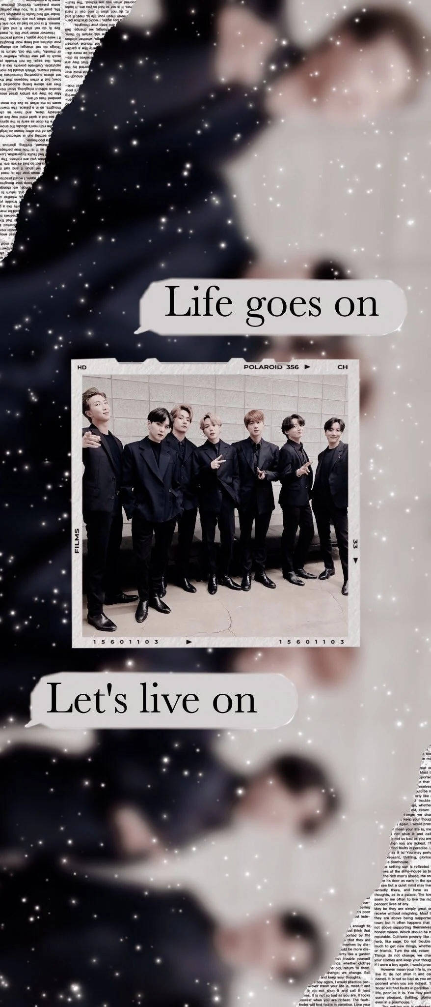 BTS Life Goes On Speech Bubbles Picha ya Ukuta