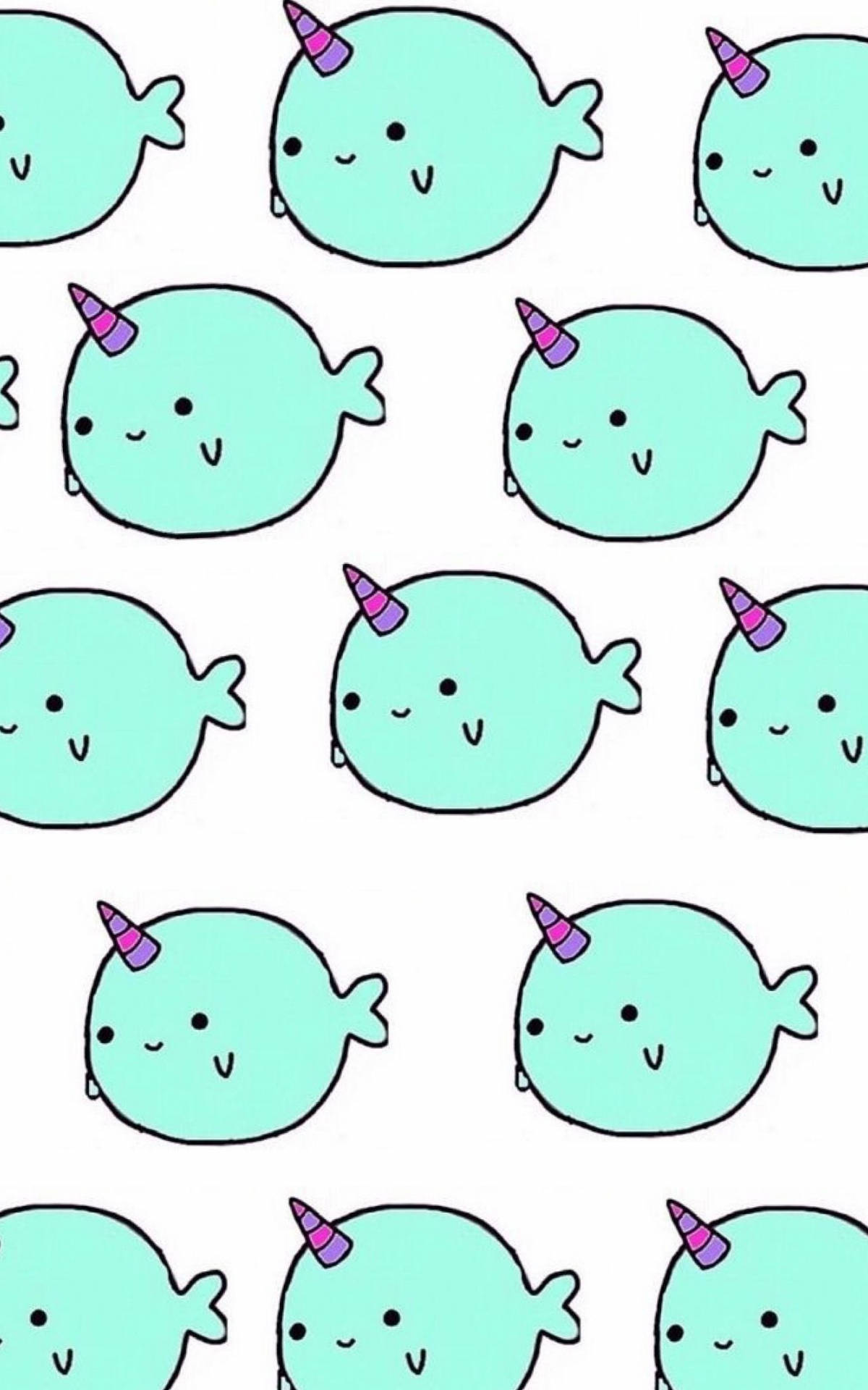 Bubble Narwhal Art Picha ya Ukuta