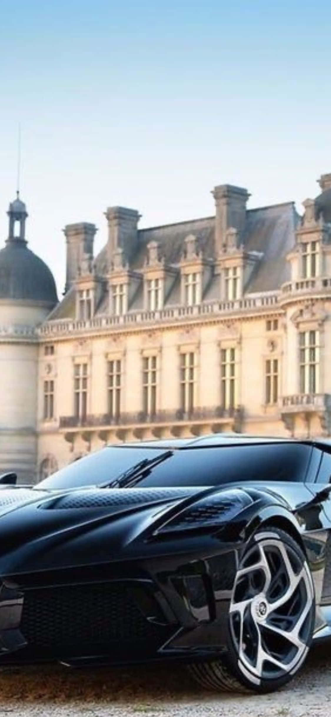 Bugatti Chiron Super Sport 300+, inaweza kutumika kwa mwanga wa kushtua kwenye iPhone Xs Picha ya Ukuta