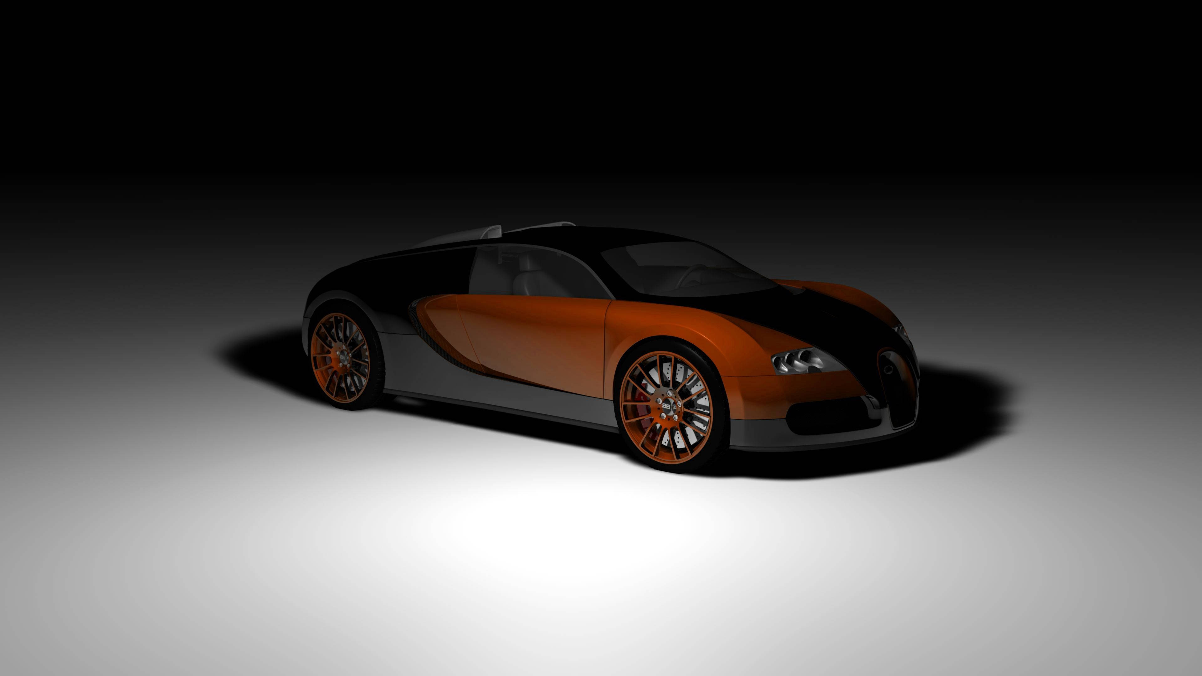 Bugatti Veyron Machungwa Tukufu Ameachiliwa Picha ya Ukuta