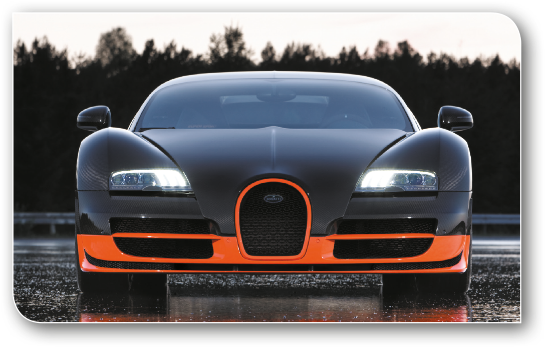 Bugatti Veyron Orange Mwendo wa Mbele Picha ya Ukuta