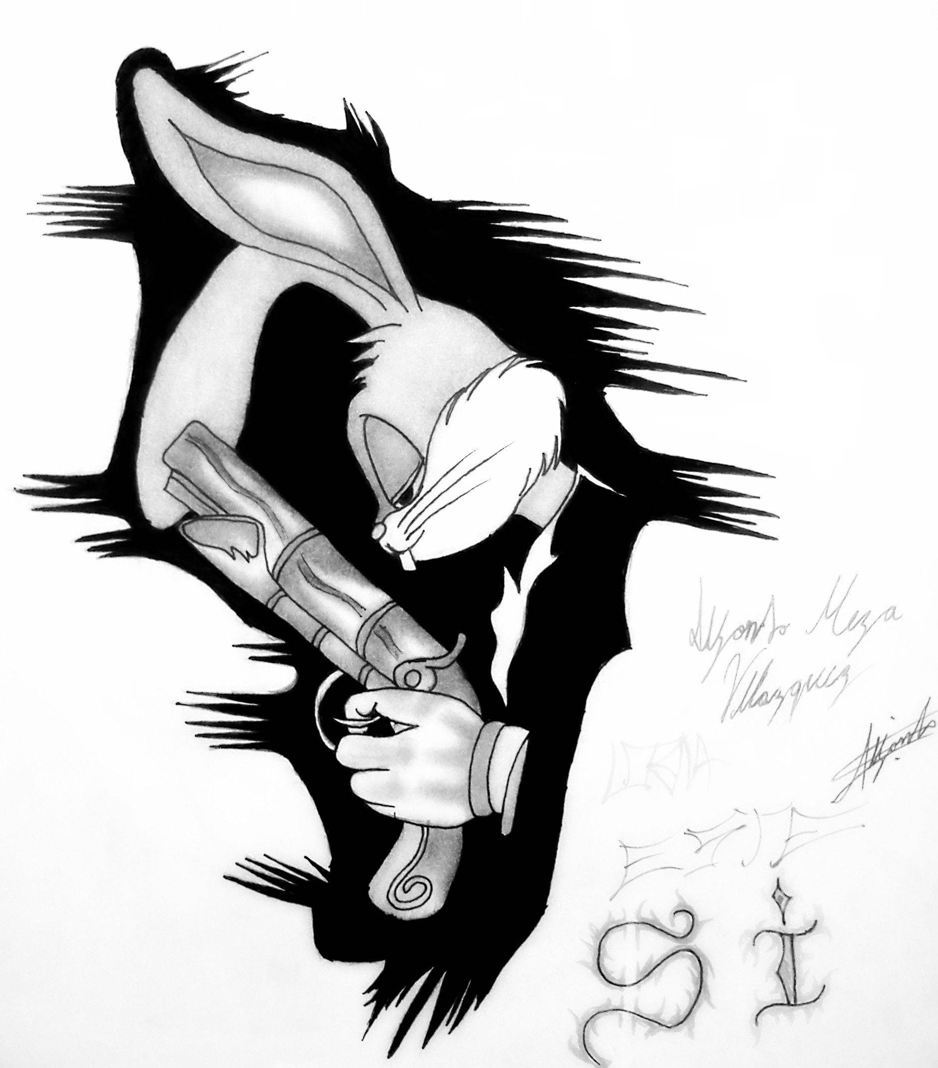 Mobster Bugs Bunny Picha ya Ukuta