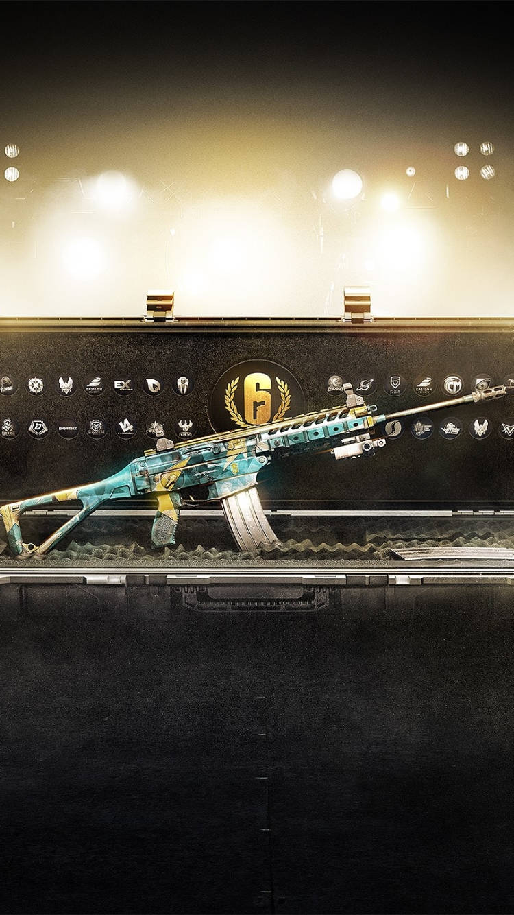 Bunduki ya Blue Nebula ya Rainbow Six Siege kwa iPhone Picha ya Ukuta