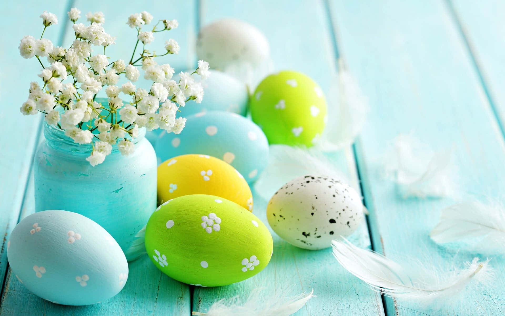 Bunny wa Easter Mwenye Kuwa Mrembo Anayetembea Katika Mwanga Mwanga wa Rangi Picha ya Ukuta