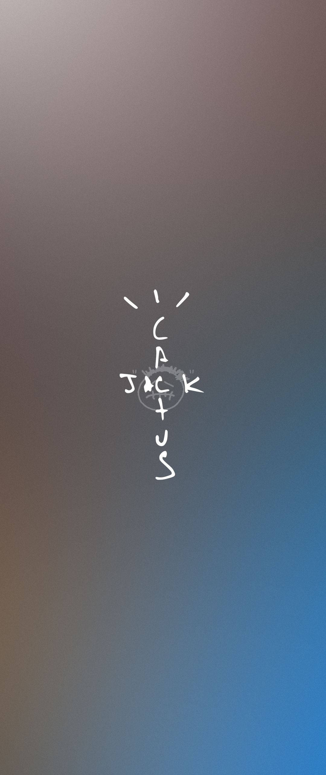Cactus Jack Travis Scott Text Logo Blue And Gray Picha ya Ukuta