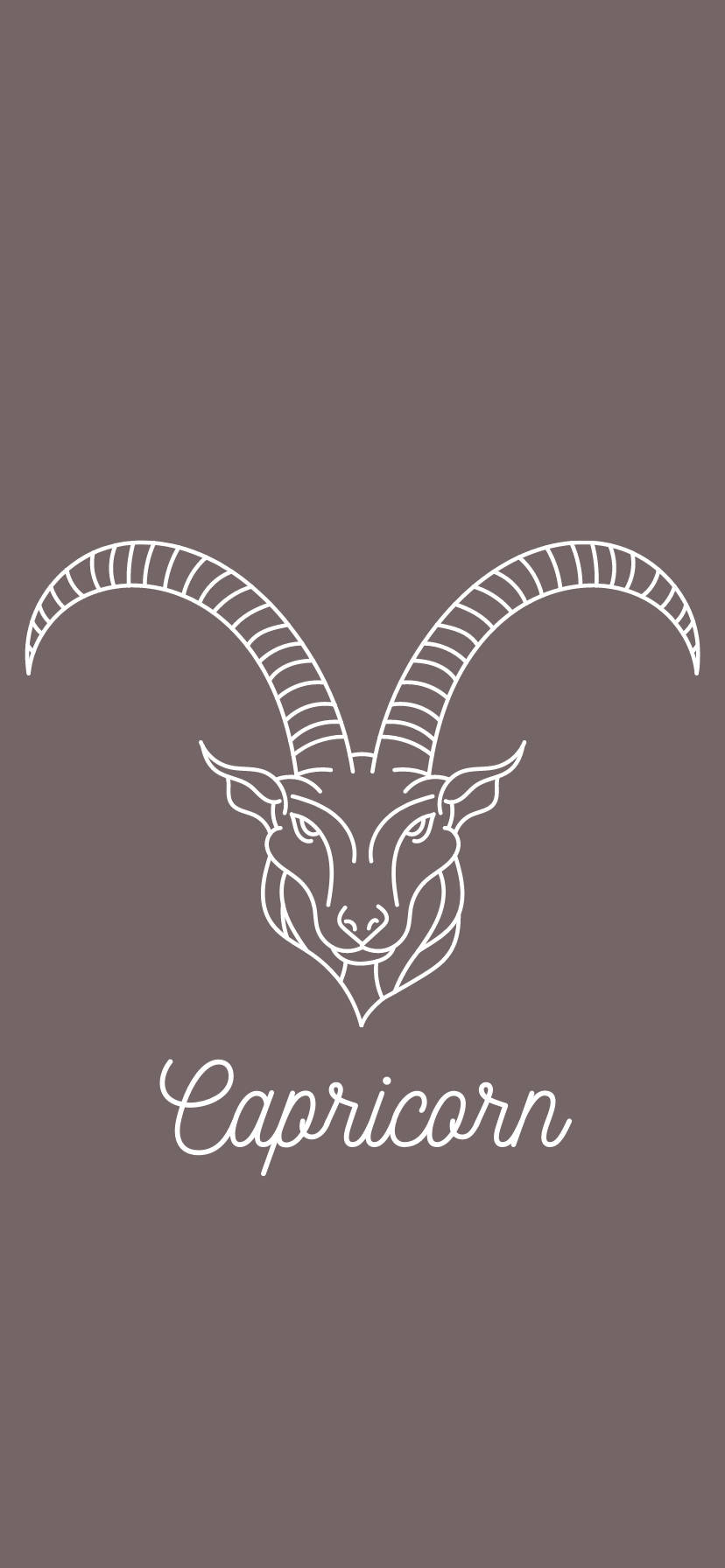 Capricorn Minimalist Head Drawing Picha ya Ukuta