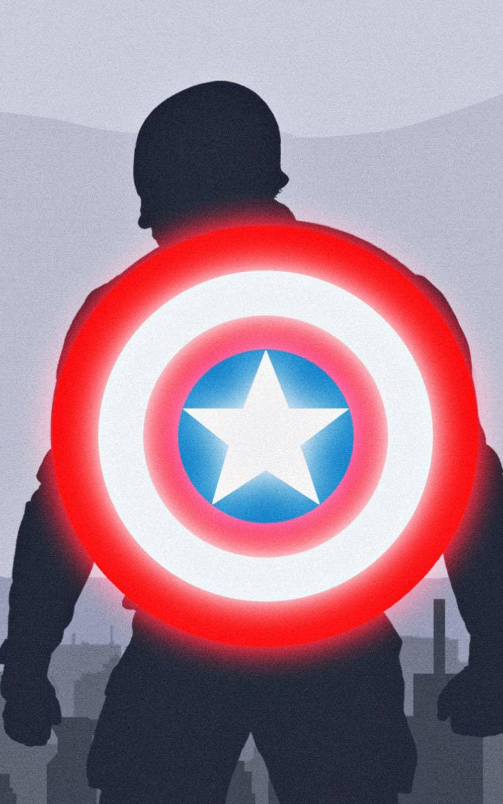 Captain America Mpaka wa Simu wenye Taji Inayong'aa Picha ya Ukuta