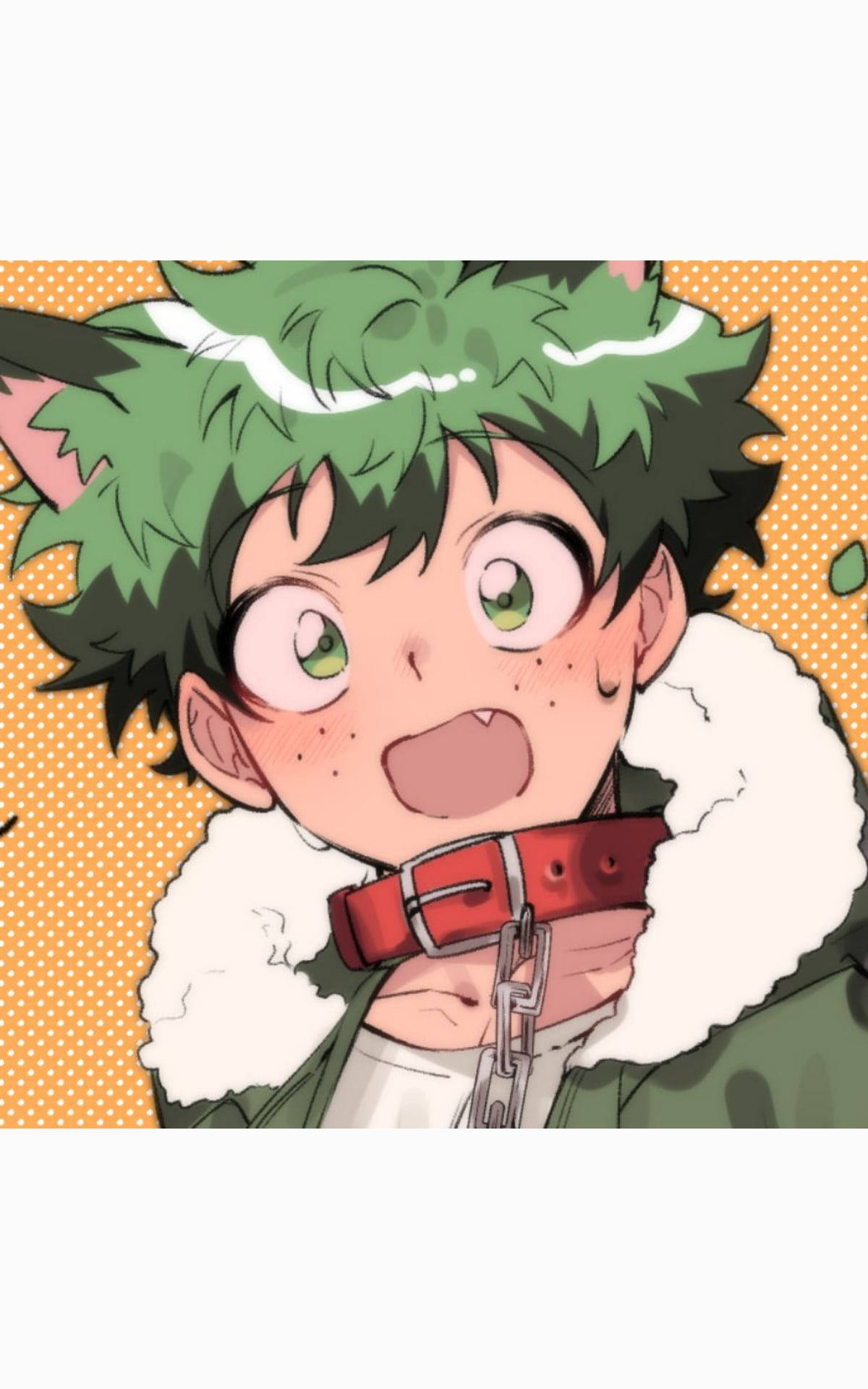 Caption: Adorable Deku in Stylish Winter Jacket Picha ya Ukuta