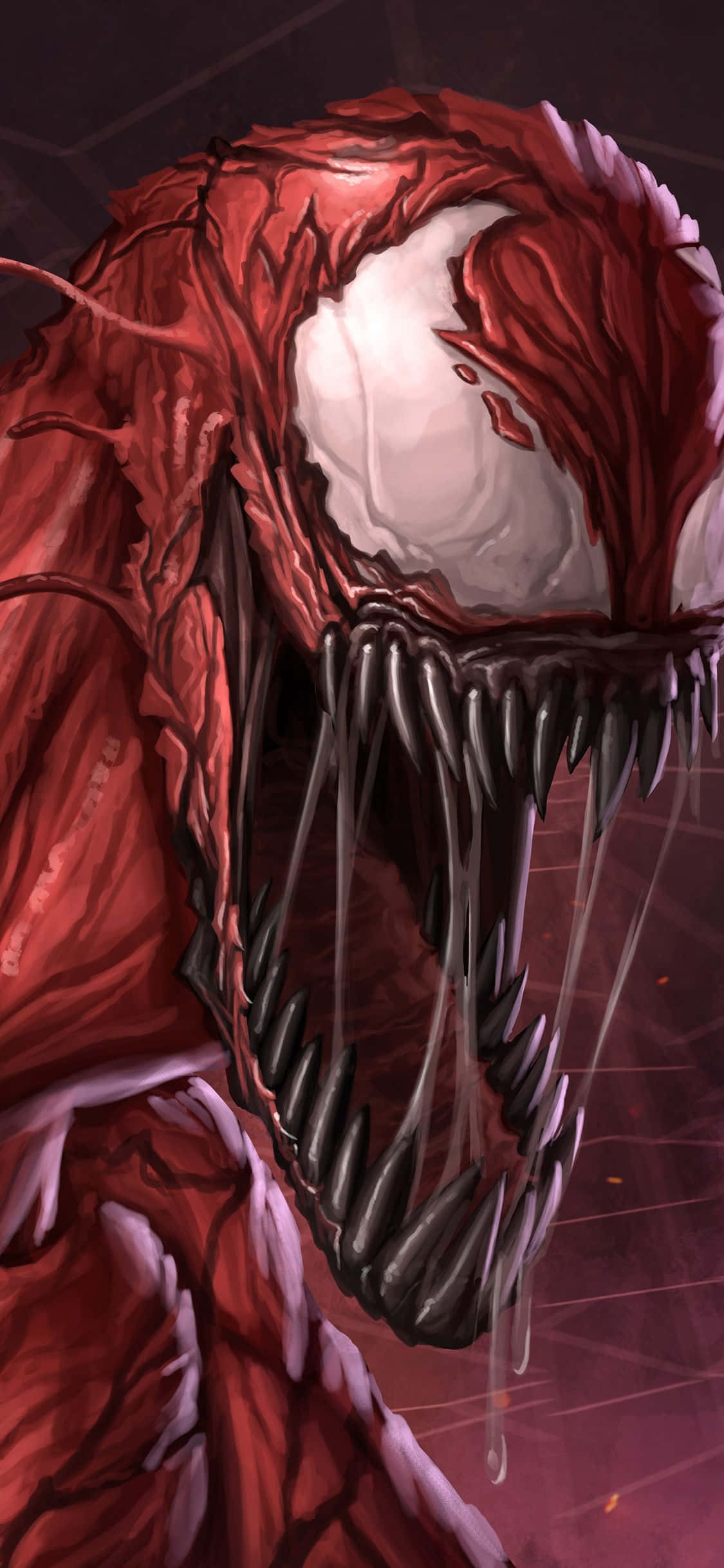 Caption: Unleash the Fury with Carnage iPhone Wallpaper Picha ya Ukuta