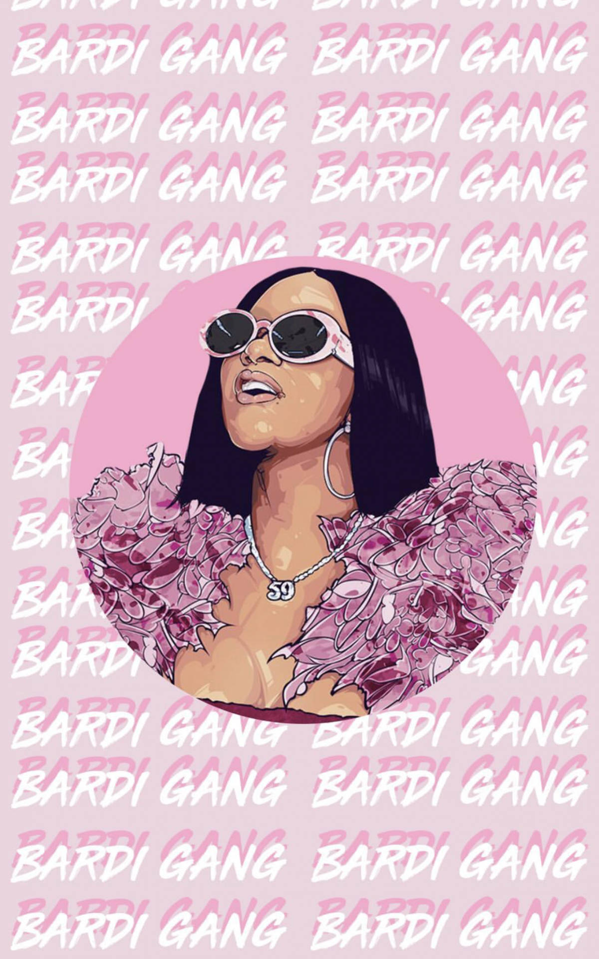 Cardi B Pink Bardi Gang Picha ya Ukuta