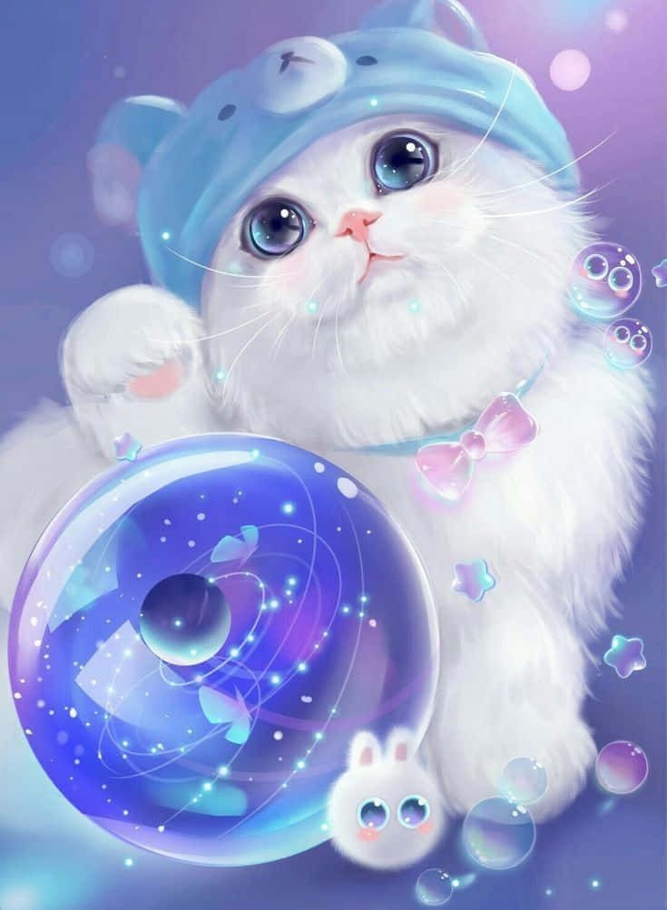 Cat Anime - Mwenye Kucheza na Mafuriko ya Mafanikio! Picha ya Ukuta