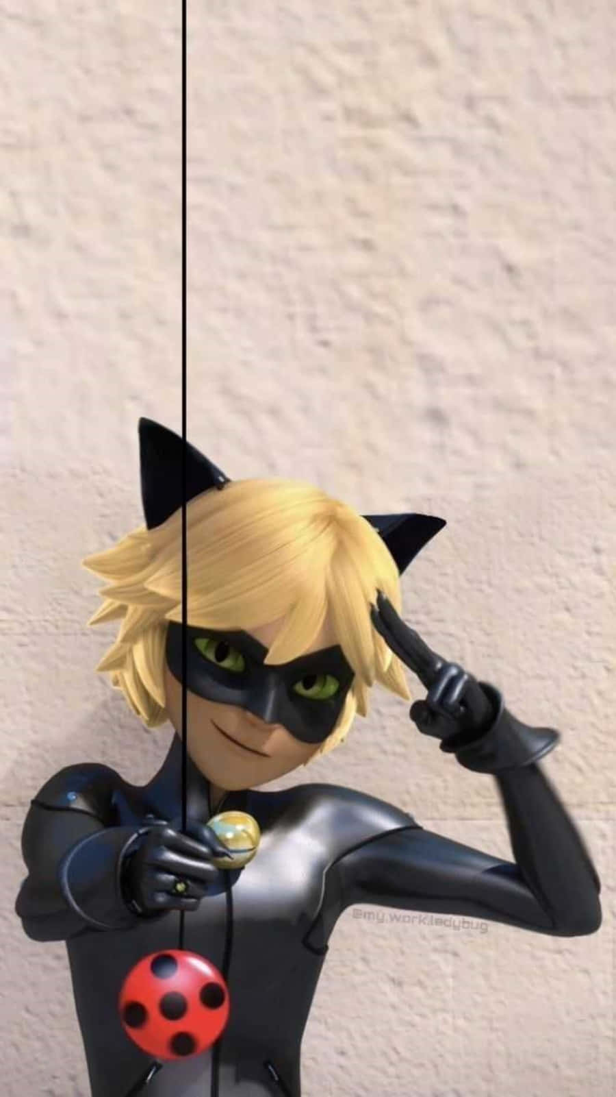 Cat Noir Yuko Tayari Kuikabili Jiji Picha ya Ukuta